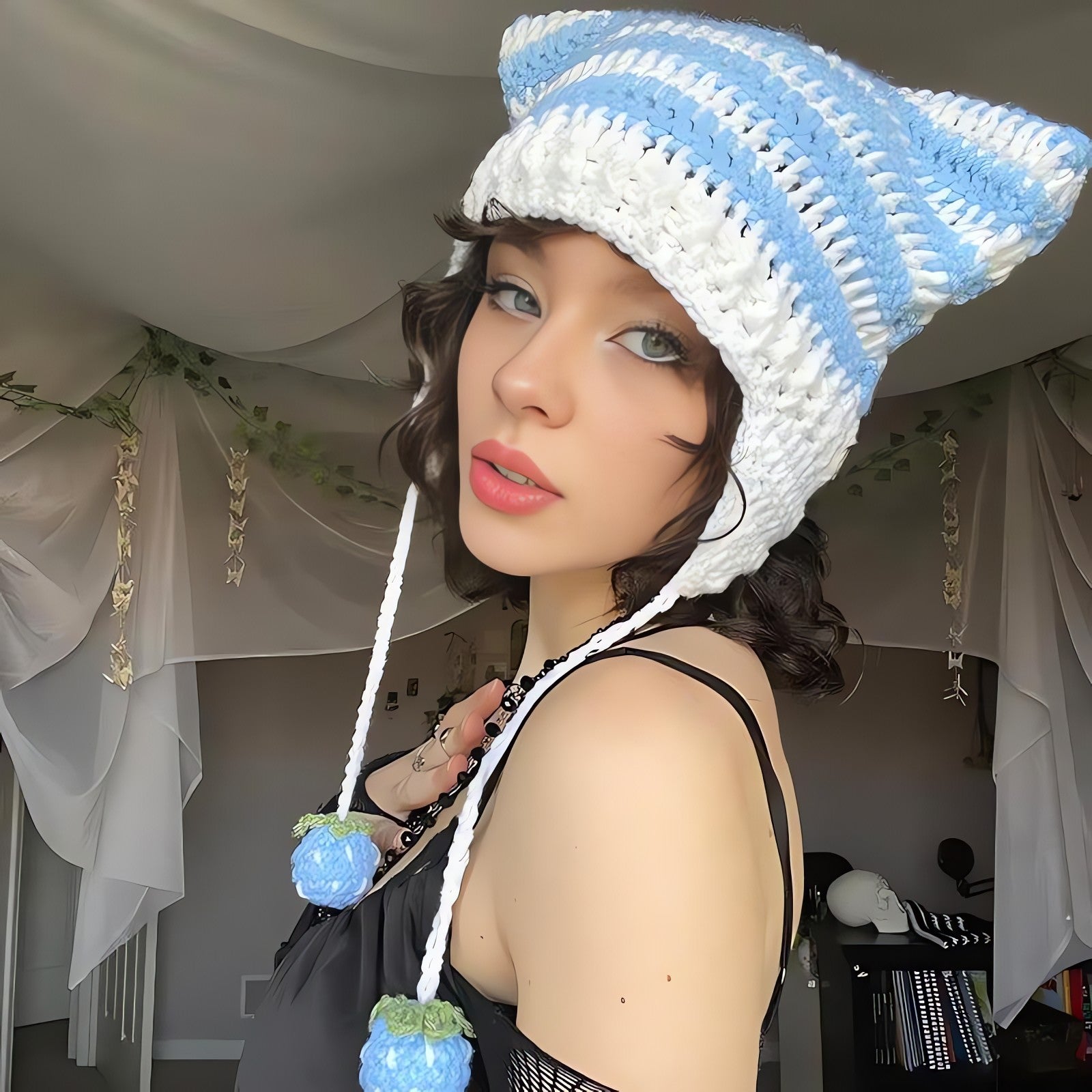 Kawaii Cat Ear Knitted Beanie - KAYSMAR