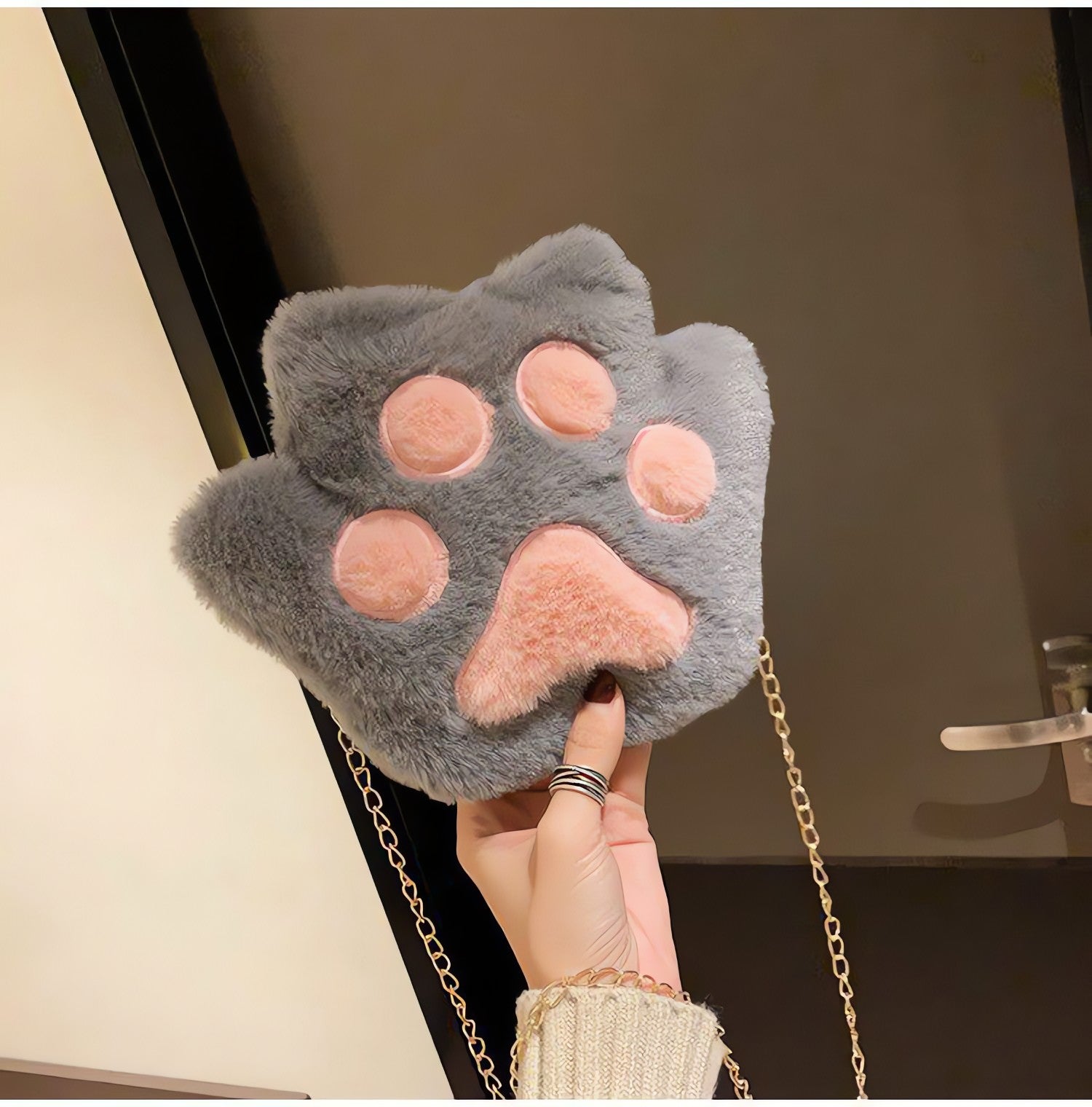 Kawaii Plush Paw Crossbody Bag - KAYSMAR