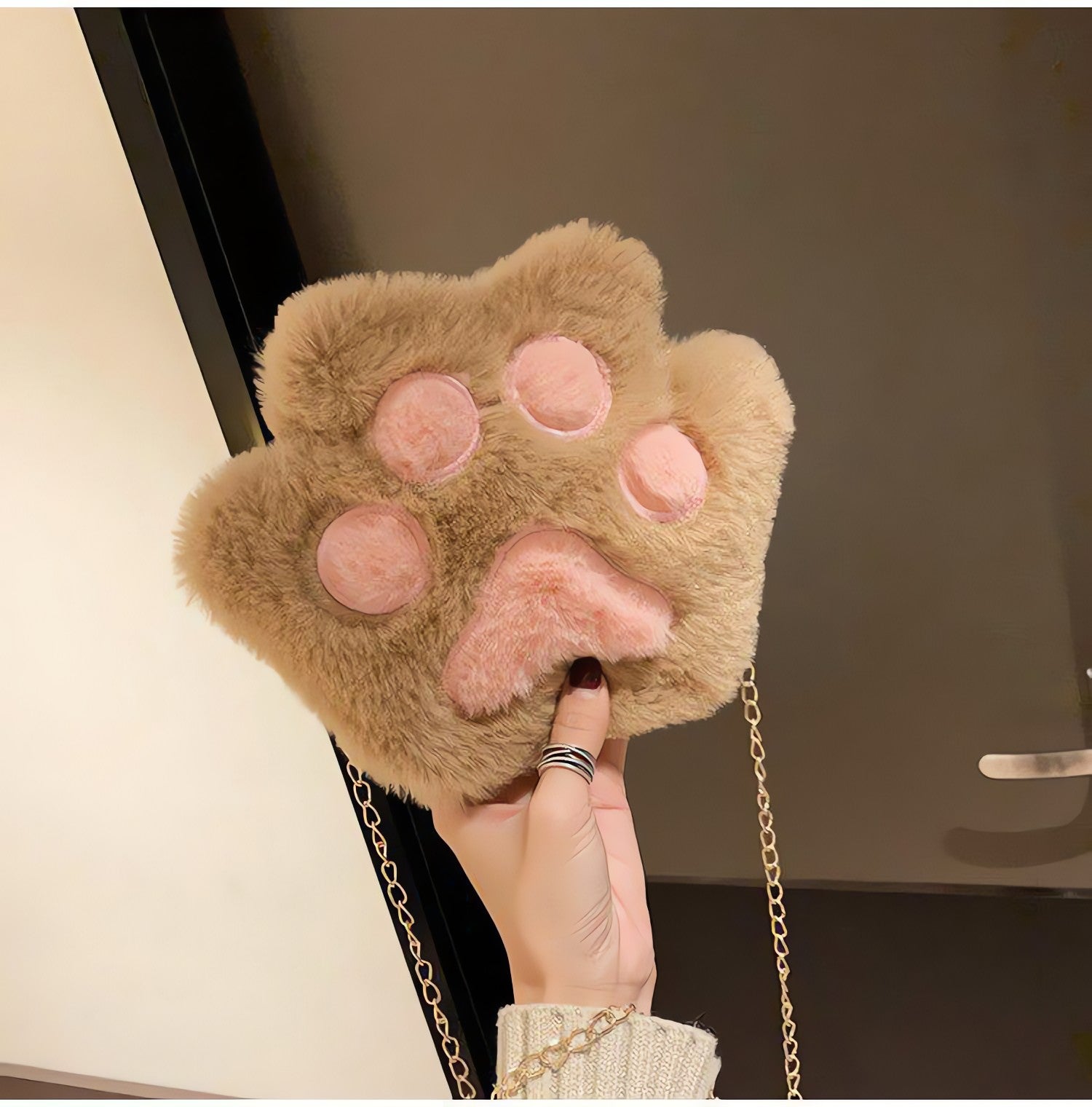 Kawaii Plush Paw Crossbody Bag - KAYSMAR