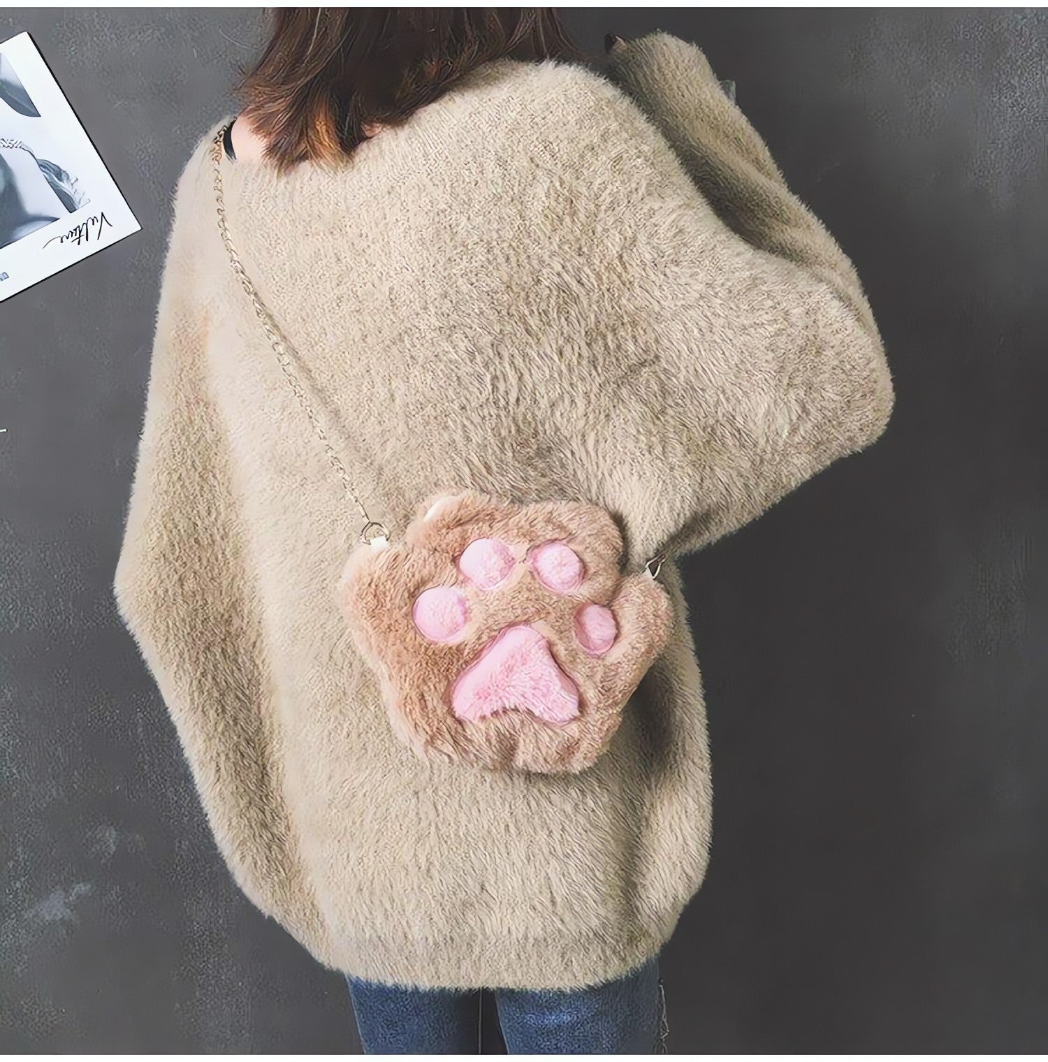 Kawaii Plush Paw Crossbody Bag - KAYSMAR
