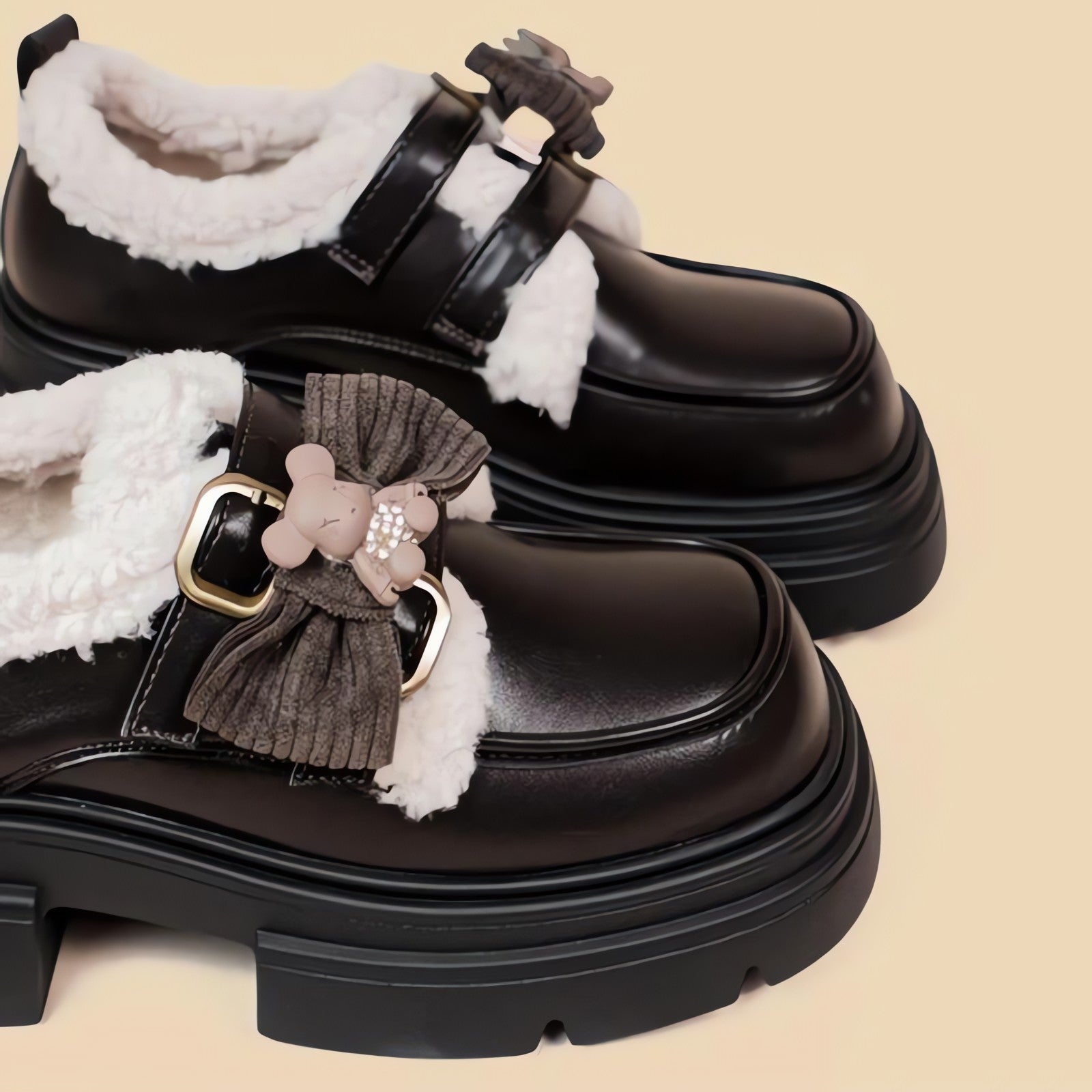 Kawaii Teddy Bear Platform Oxford Shoes - KAYSMAR