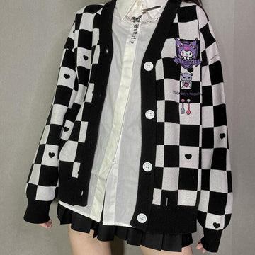 Kuromi Buttoned Black Cardigan - KAYSMAR