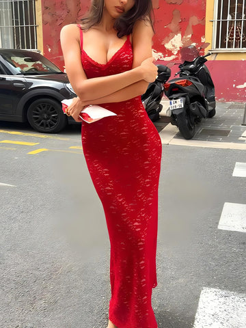 Lace Bodycon Maxi Dress - KAYSMAR