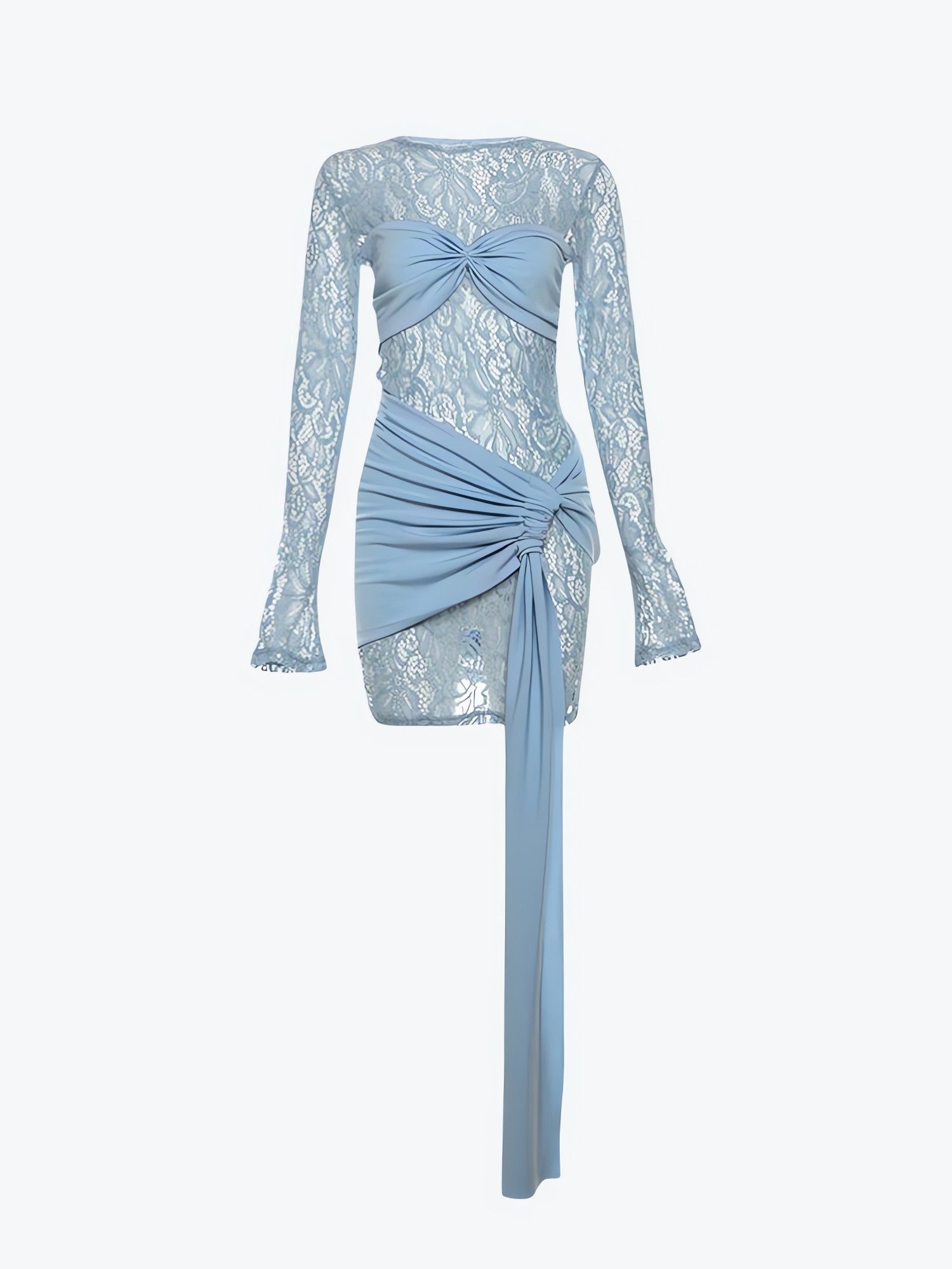 Lace Ruched Mini Dress - KAYSMAR