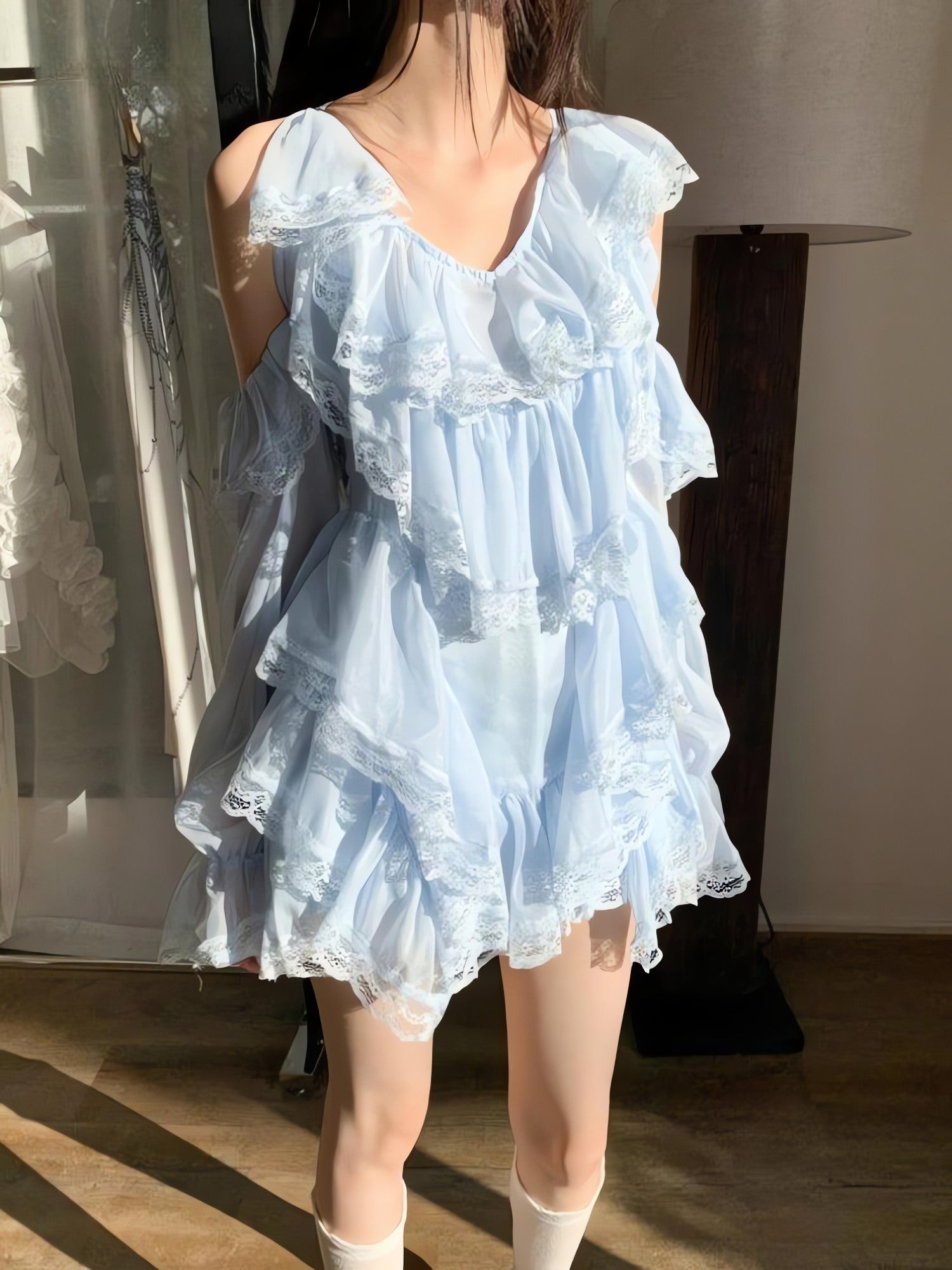 Layered Ruffled Mini Dress - KAYSMAR