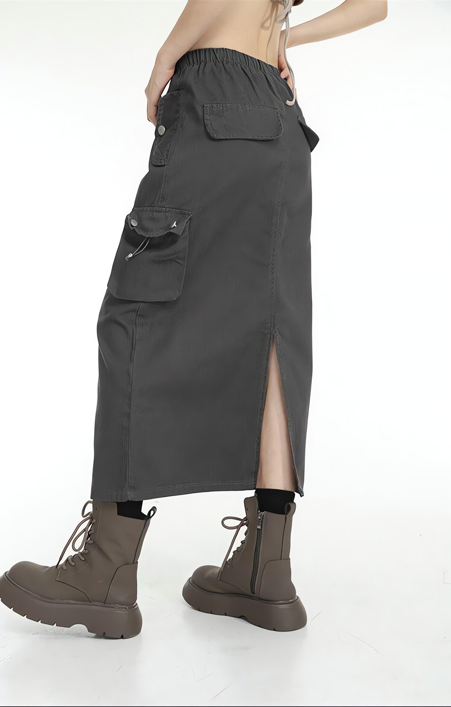 Low Rise Parachute Maxi Skirt - KAYSMAR