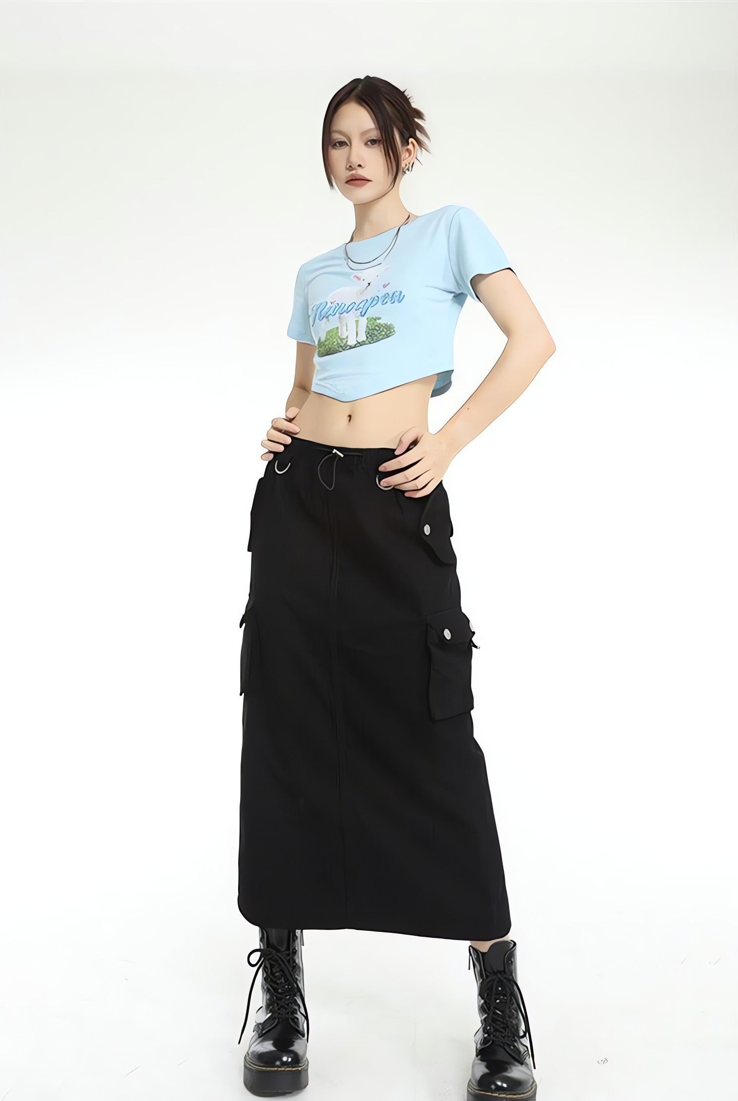 Low Rise Parachute Maxi Skirt - KAYSMAR