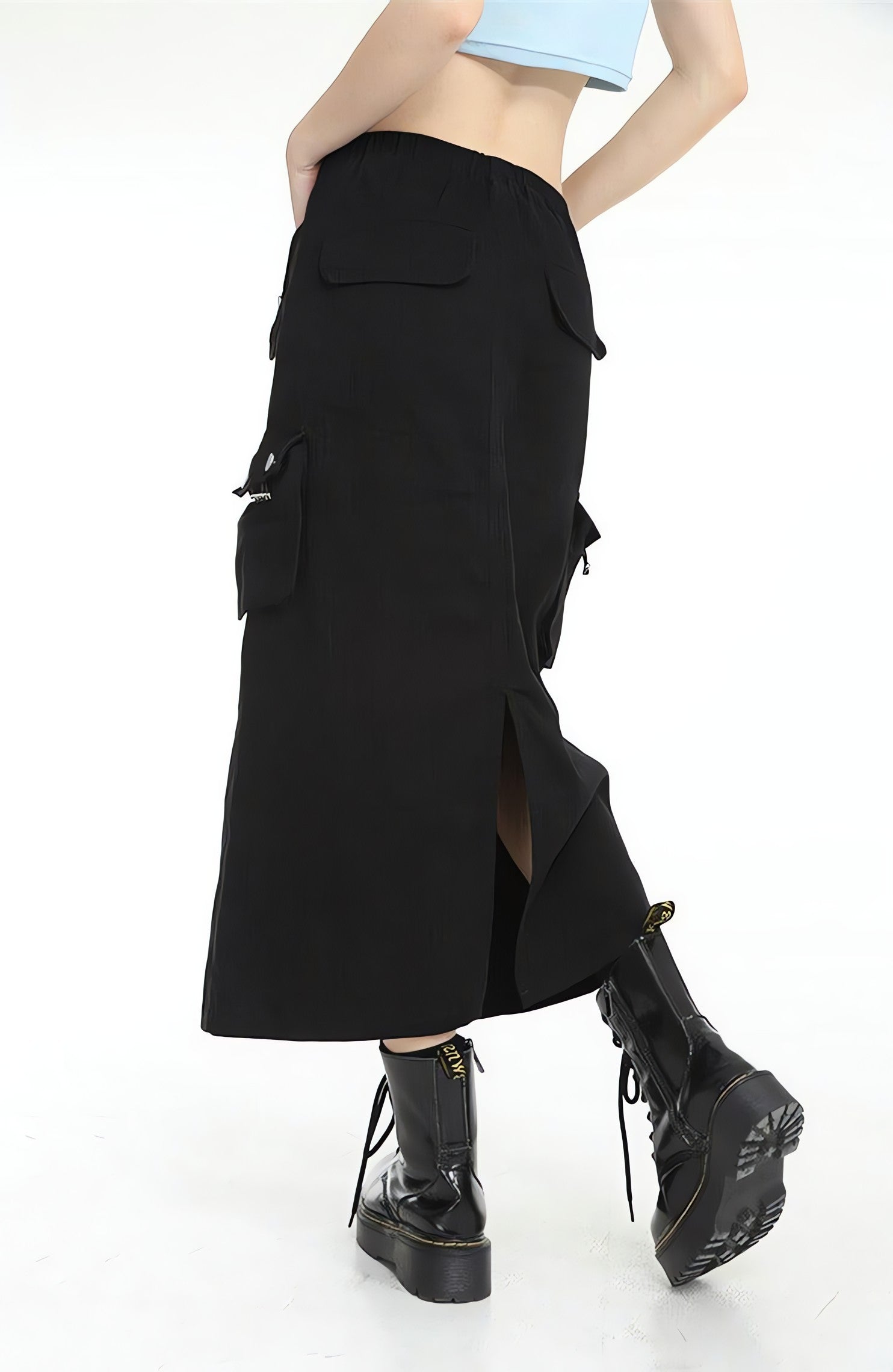 Low Rise Parachute Maxi Skirt - KAYSMAR