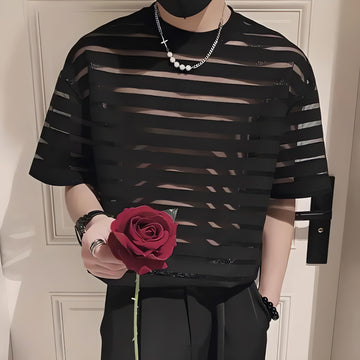 Mesh Striped Sheer Top - KAYSMAR