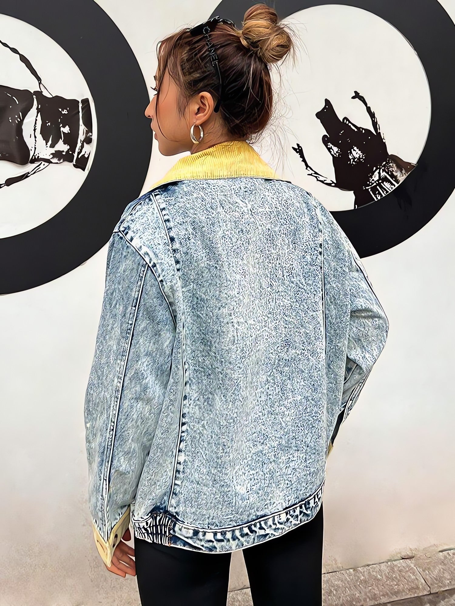 Mid Wash Patchwork Denim Jacket - KAYSMAR