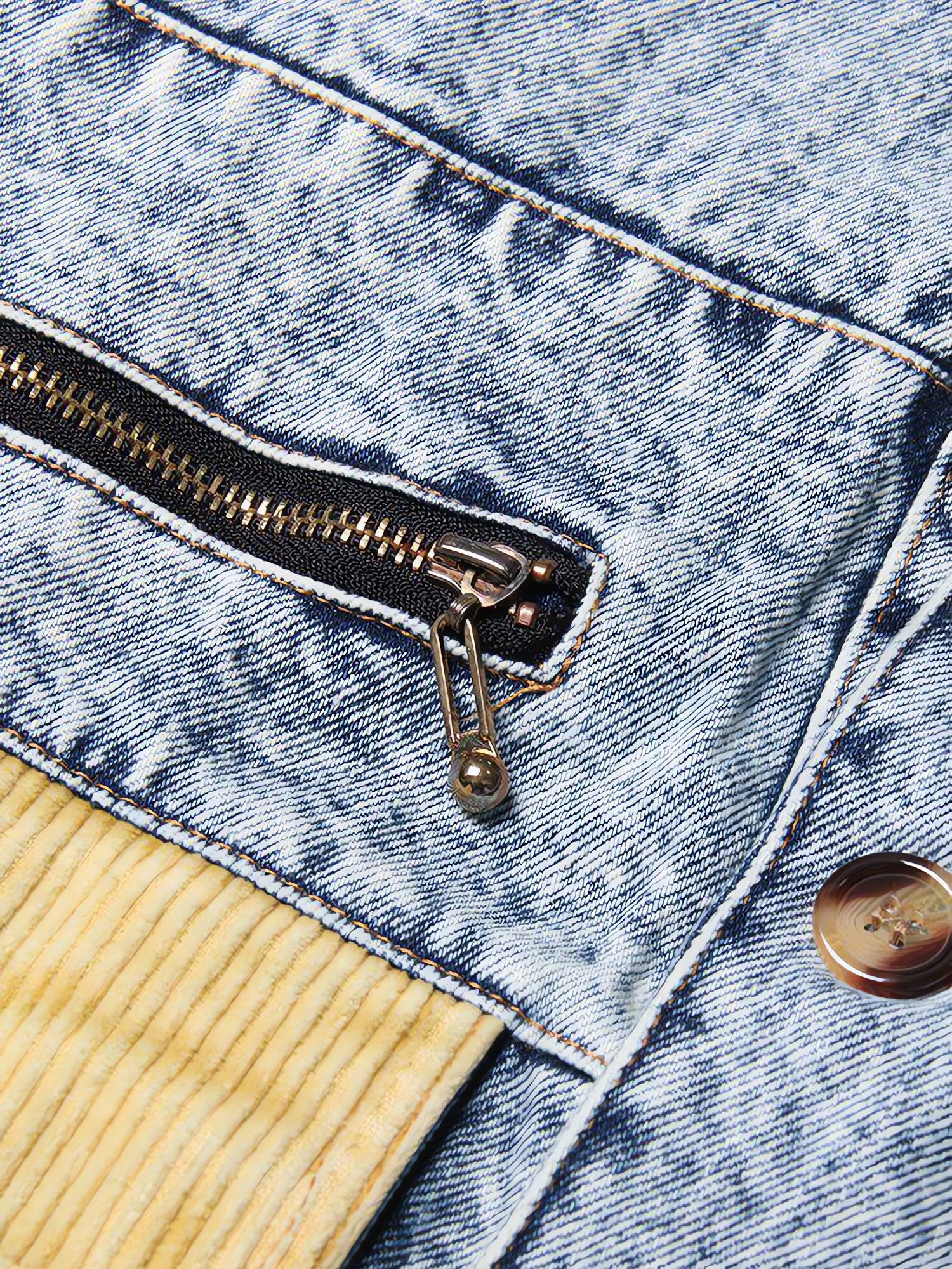 Mid Wash Patchwork Denim Jacket - KAYSMAR