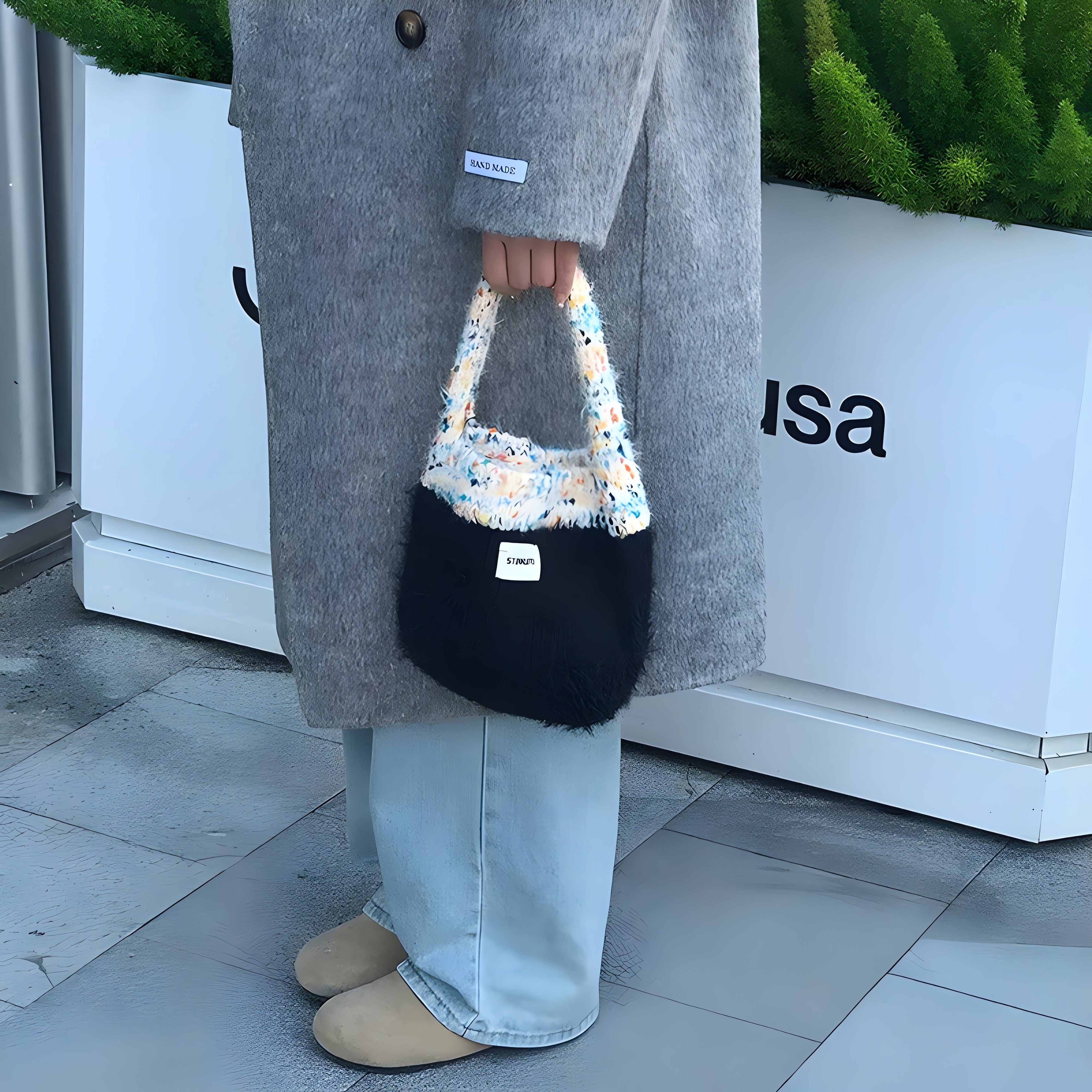 Multicolor Knitted Bucket Bag - KAYSMAR