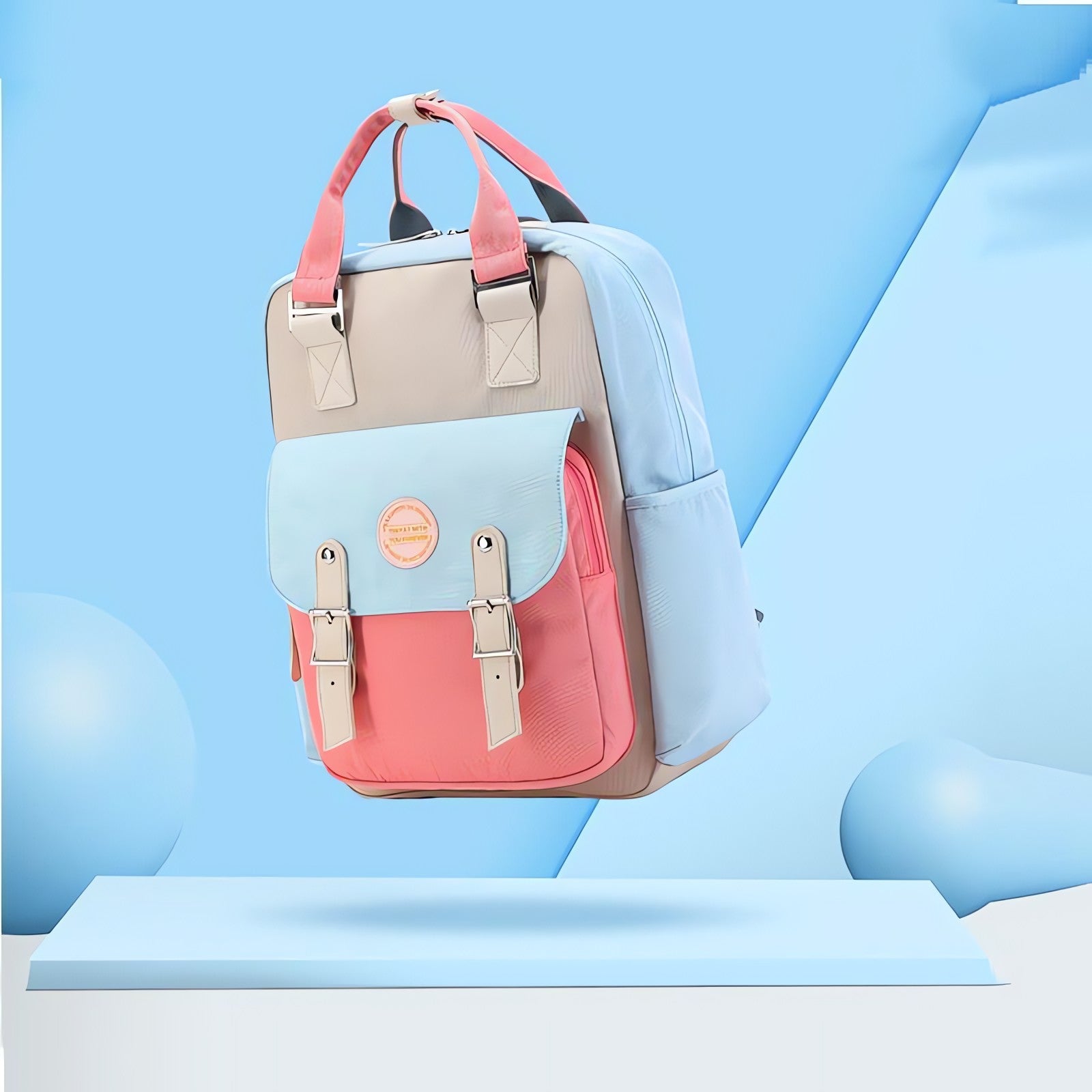 Multicolor Pastel School Backpack - KAYSMAR