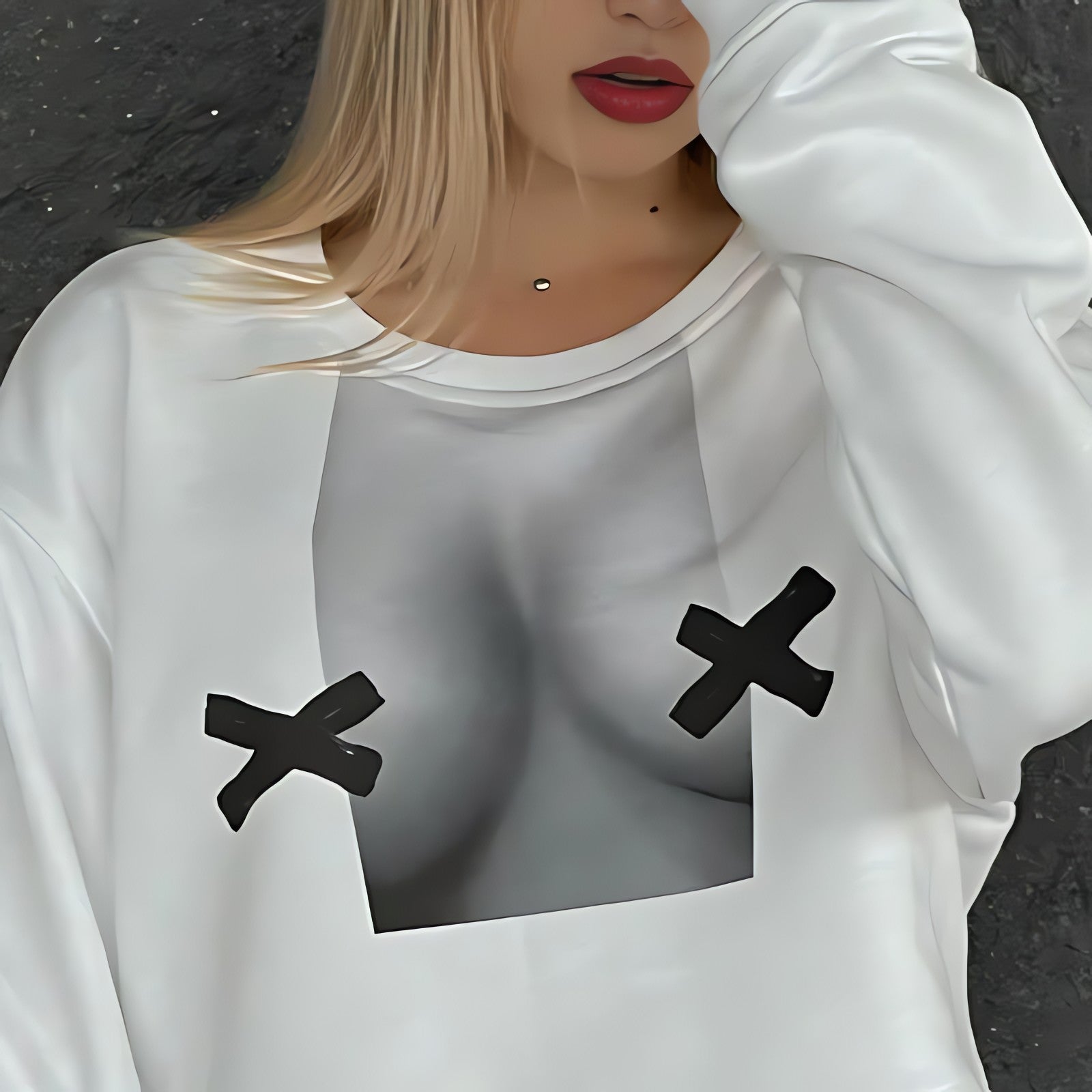 No Nipples Crop Sweatshirt - KAYSMAR