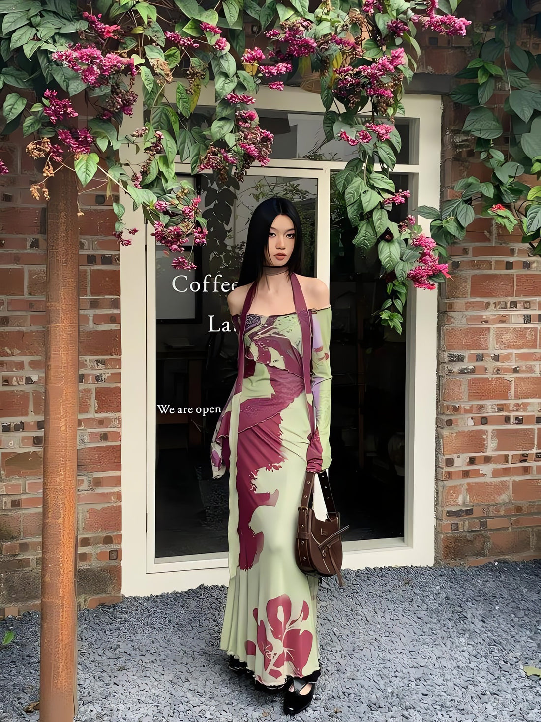 Off Shoulder Mesh Maxi Dress - KAYSMAR