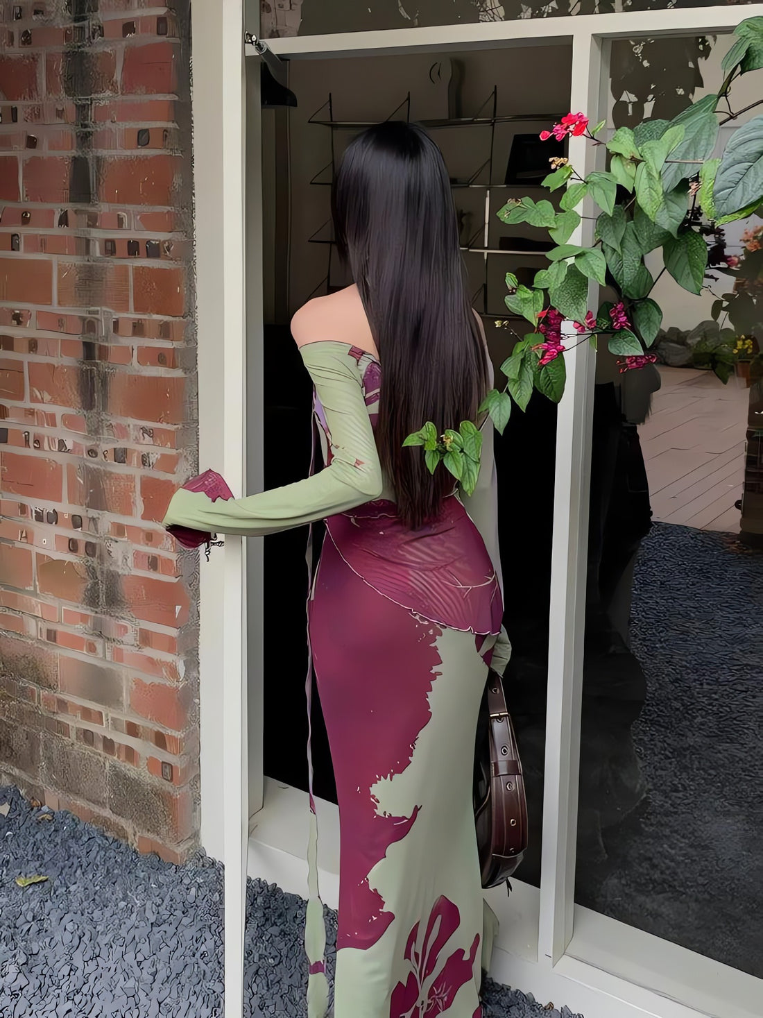 Off Shoulder Mesh Maxi Dress - KAYSMAR