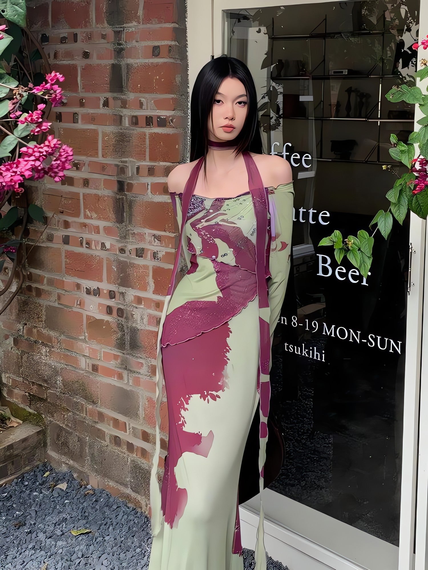 Off Shoulder Mesh Maxi Dress - KAYSMAR