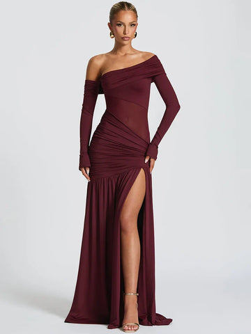 One Shoulder High Slit Maxi Dress - KAYSMAR