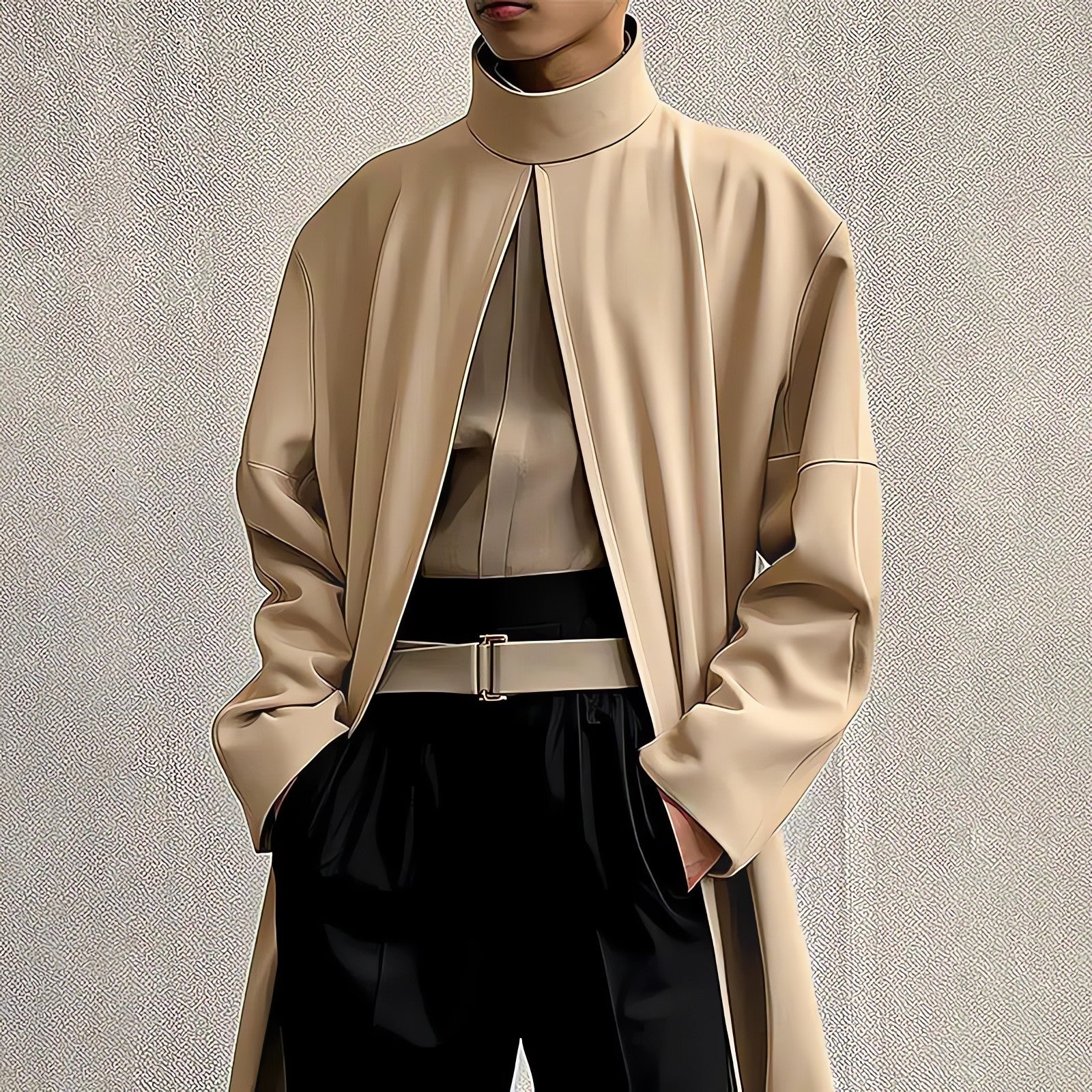 Open Front High Neck Jacket - KAYSMAR