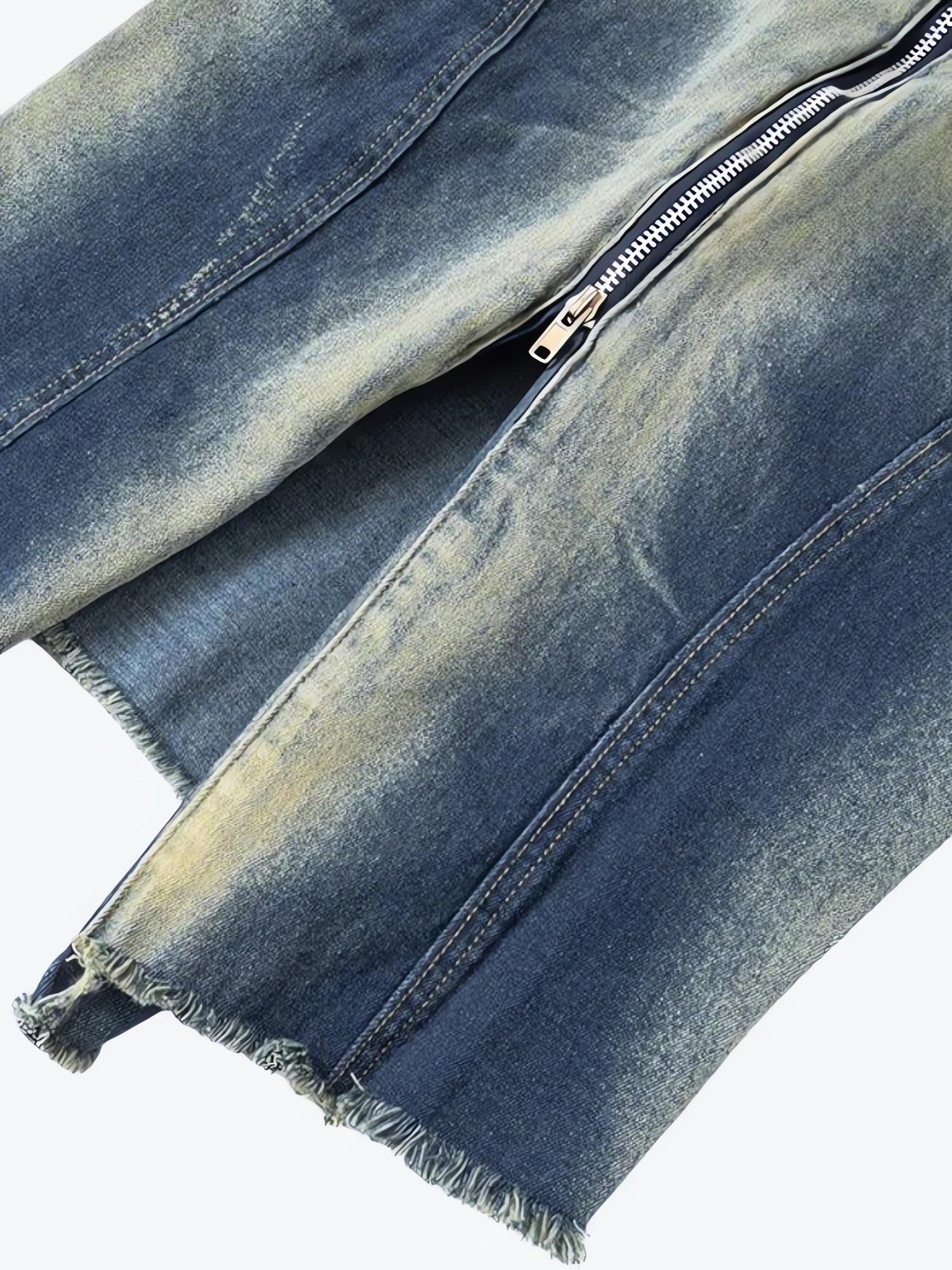 Open Front Zip-Up Denim Top - KAYSMAR