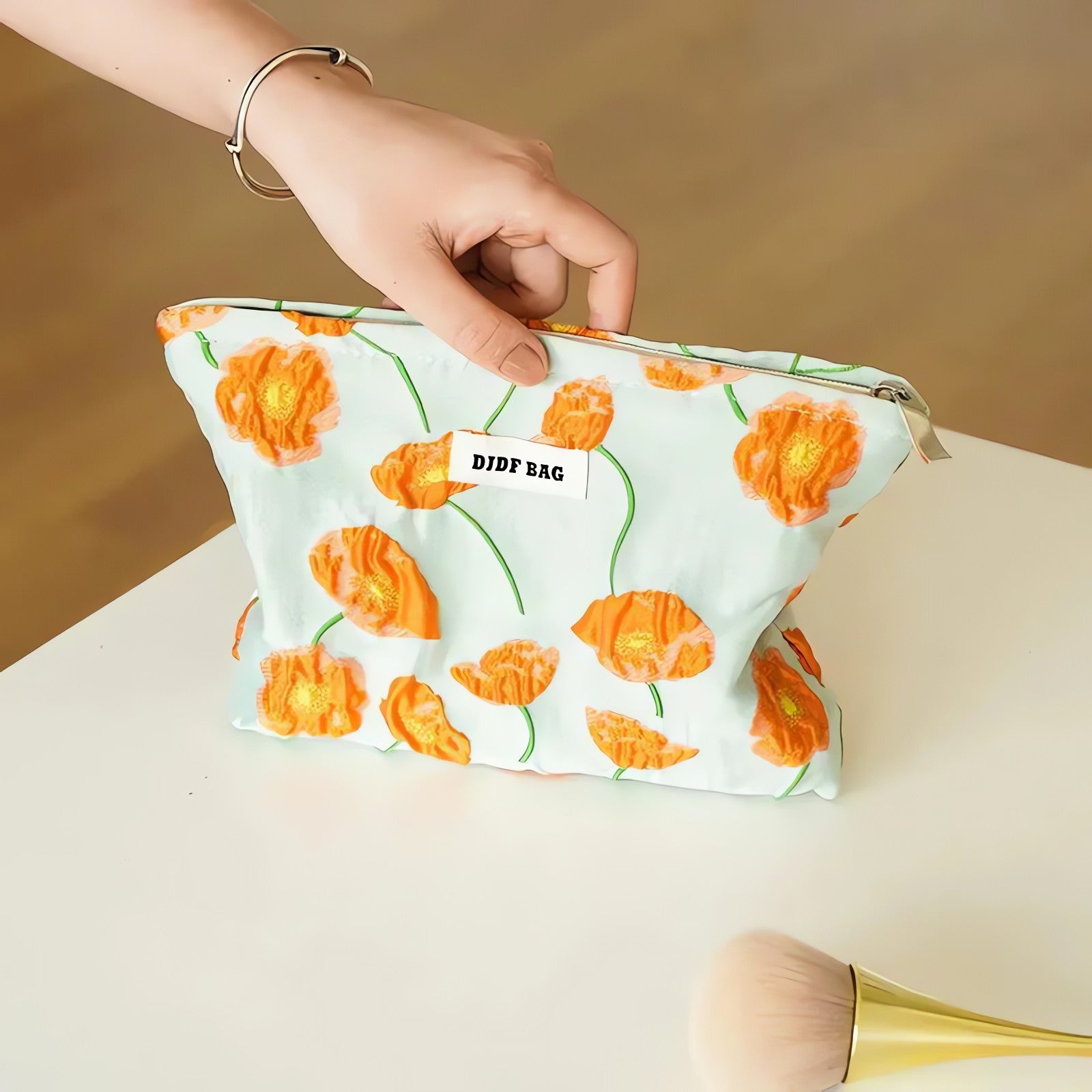Orange Flowers Makeup Bag - KAYSMAR