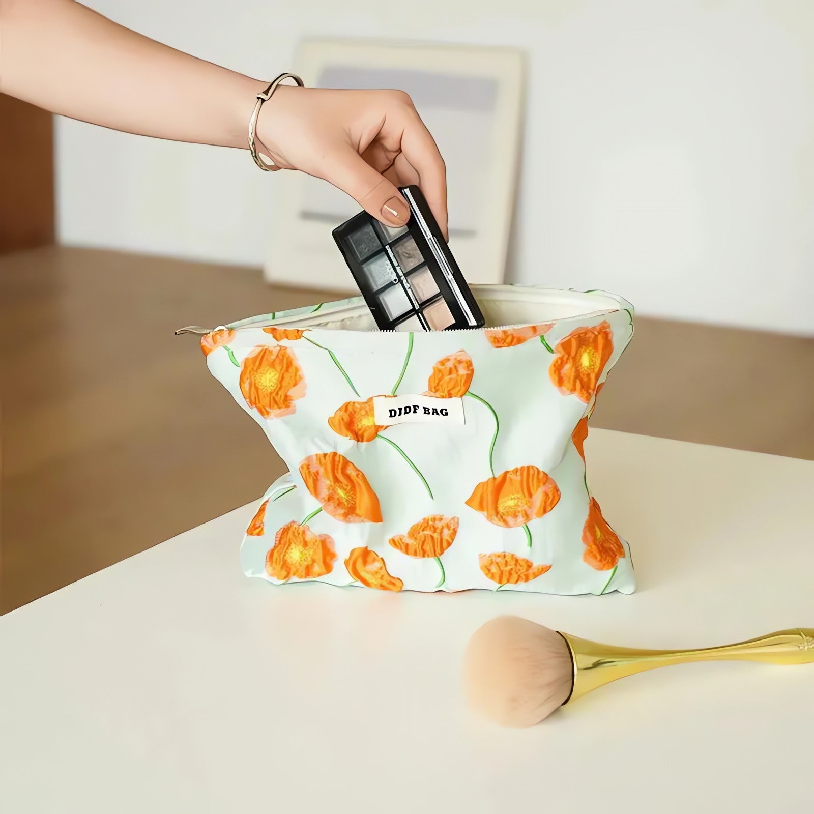 Orange Flowers Makeup Bag - KAYSMAR