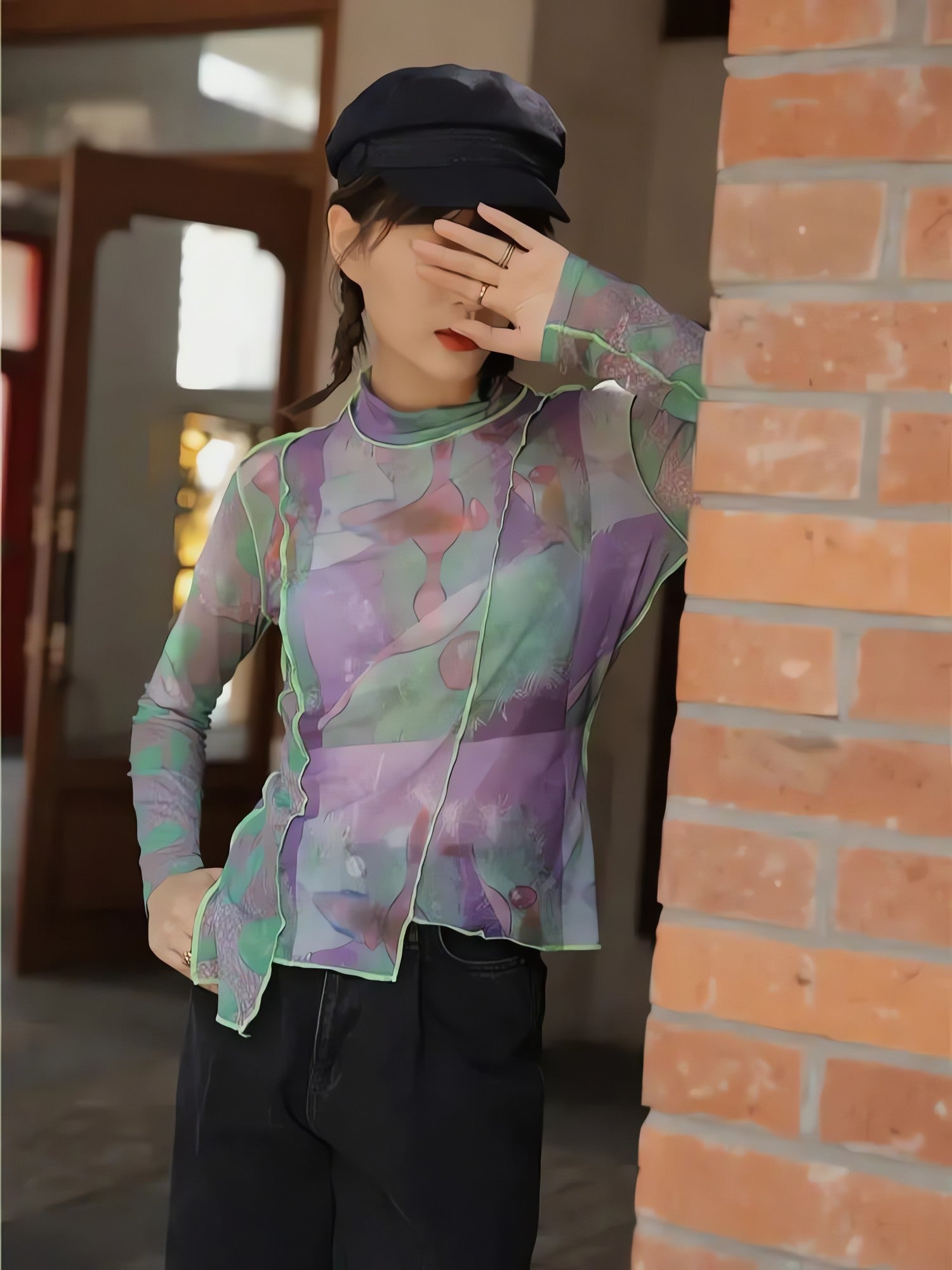 Patchwork Asymmetric Mesh Top
