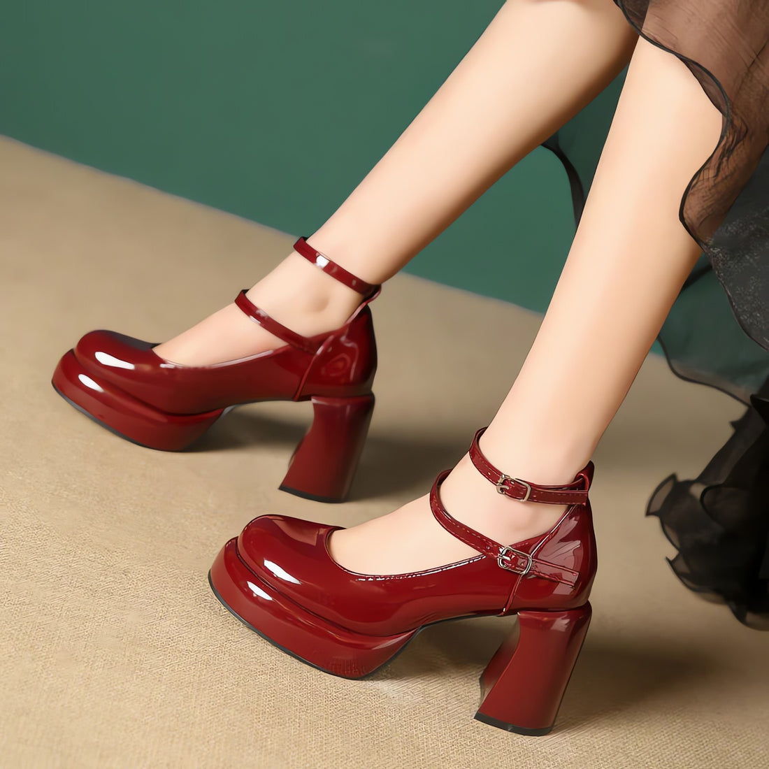 Patent Leather Mary Jane High Heels