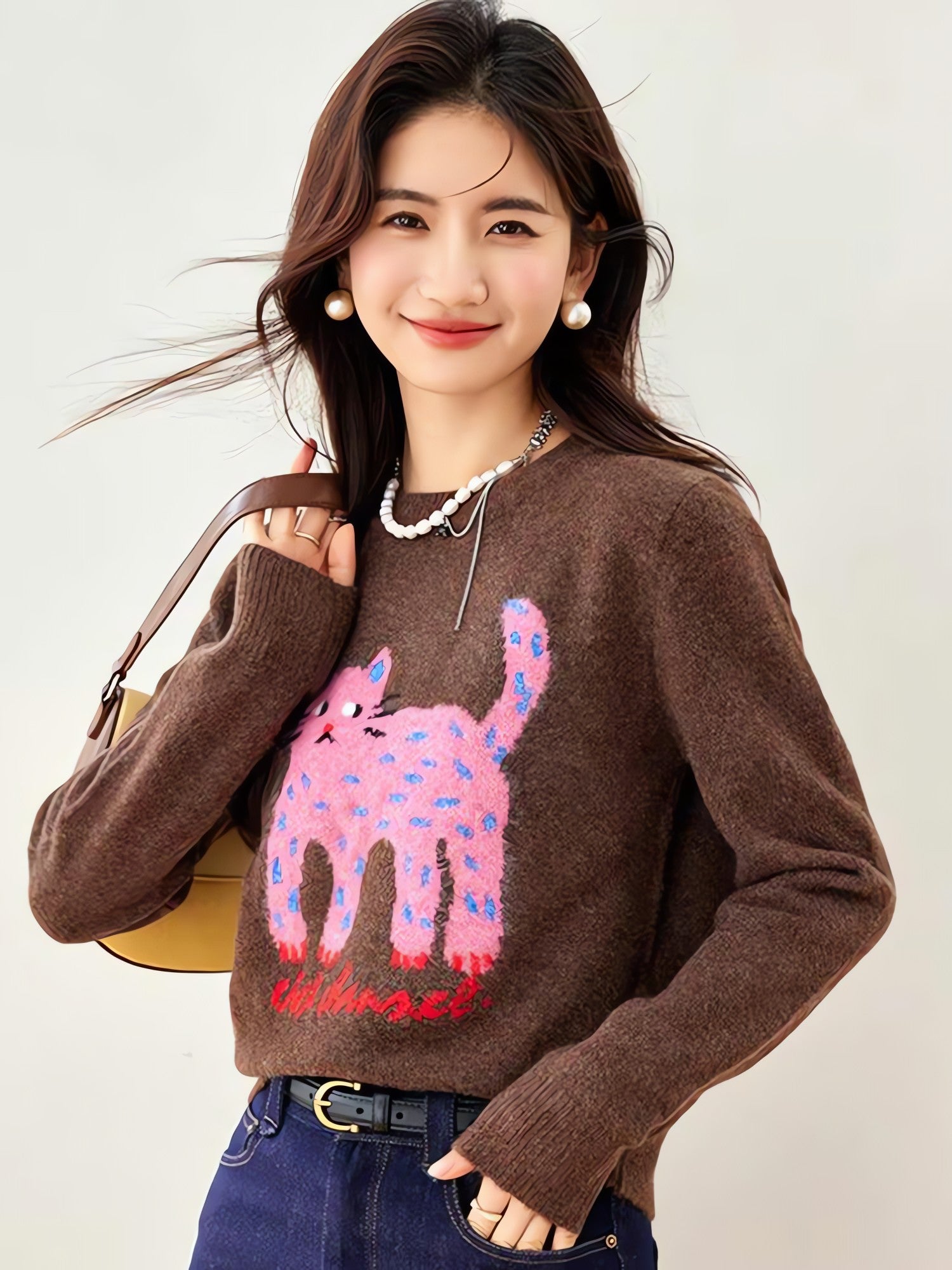 Pink Cat Sweater - KAYSMAR