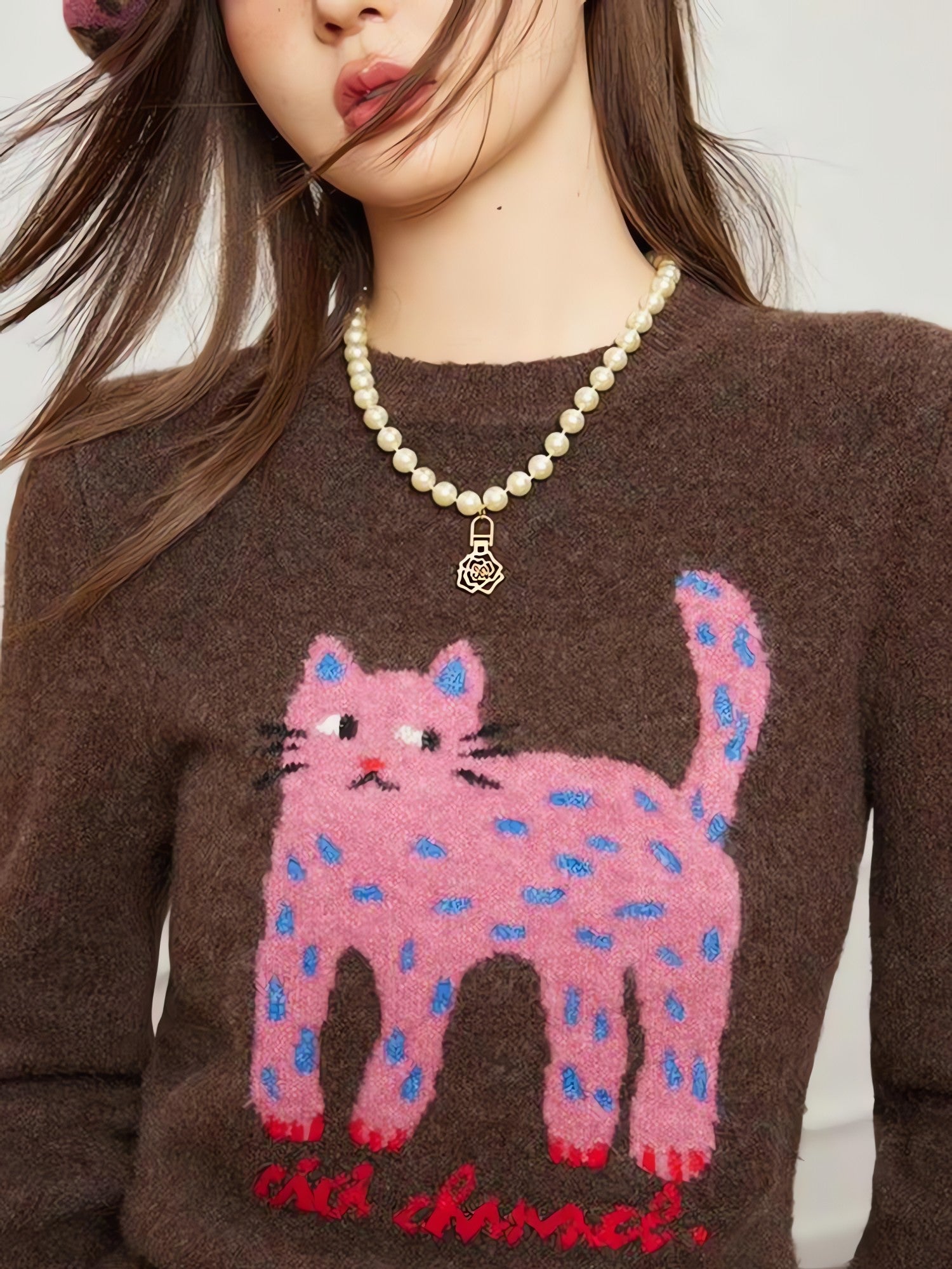 Pink Cat Sweater - KAYSMAR