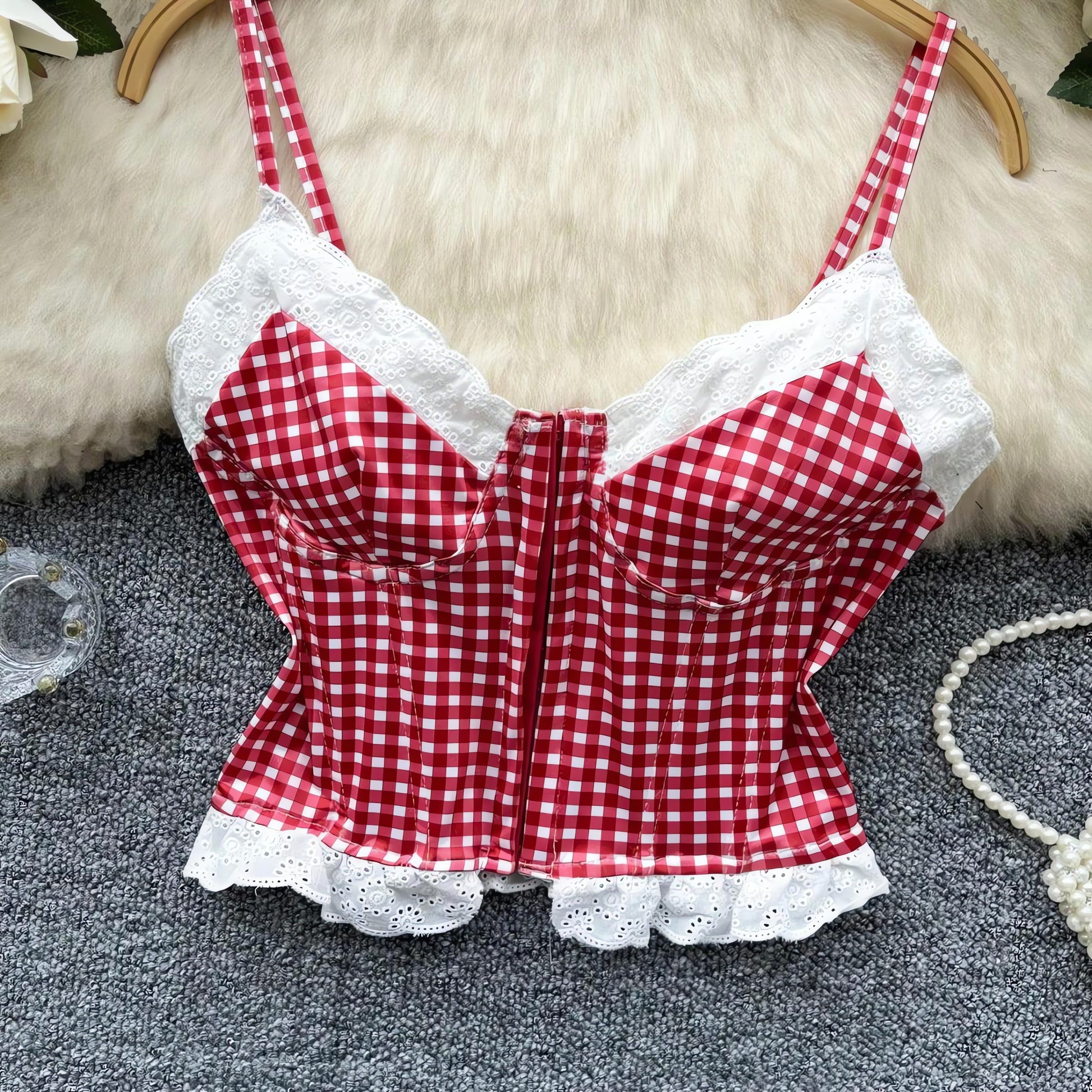 Plaid Bustier Crop Top - KAYSMAR