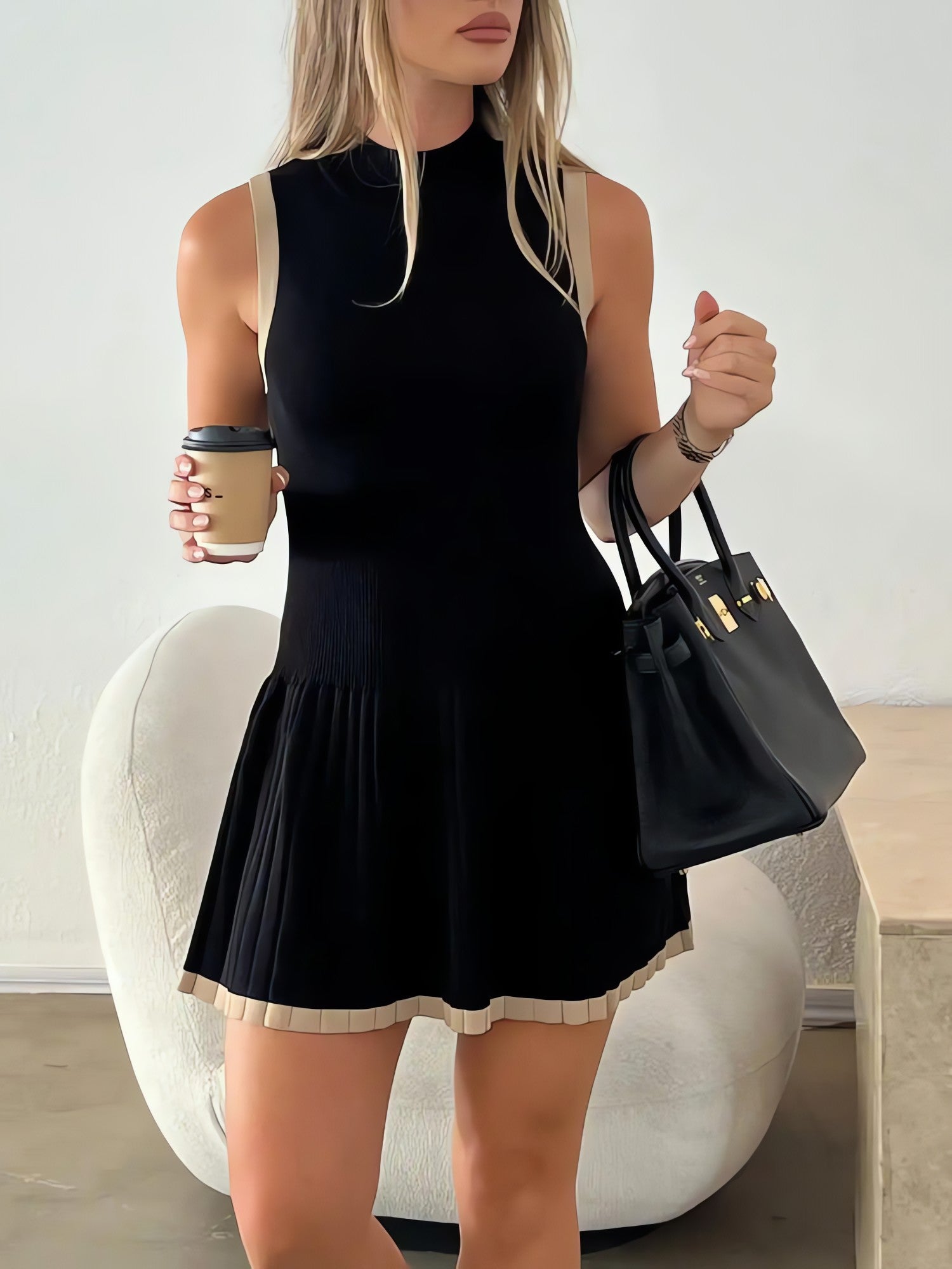 Pleated Mini Dress - KAYSMAR