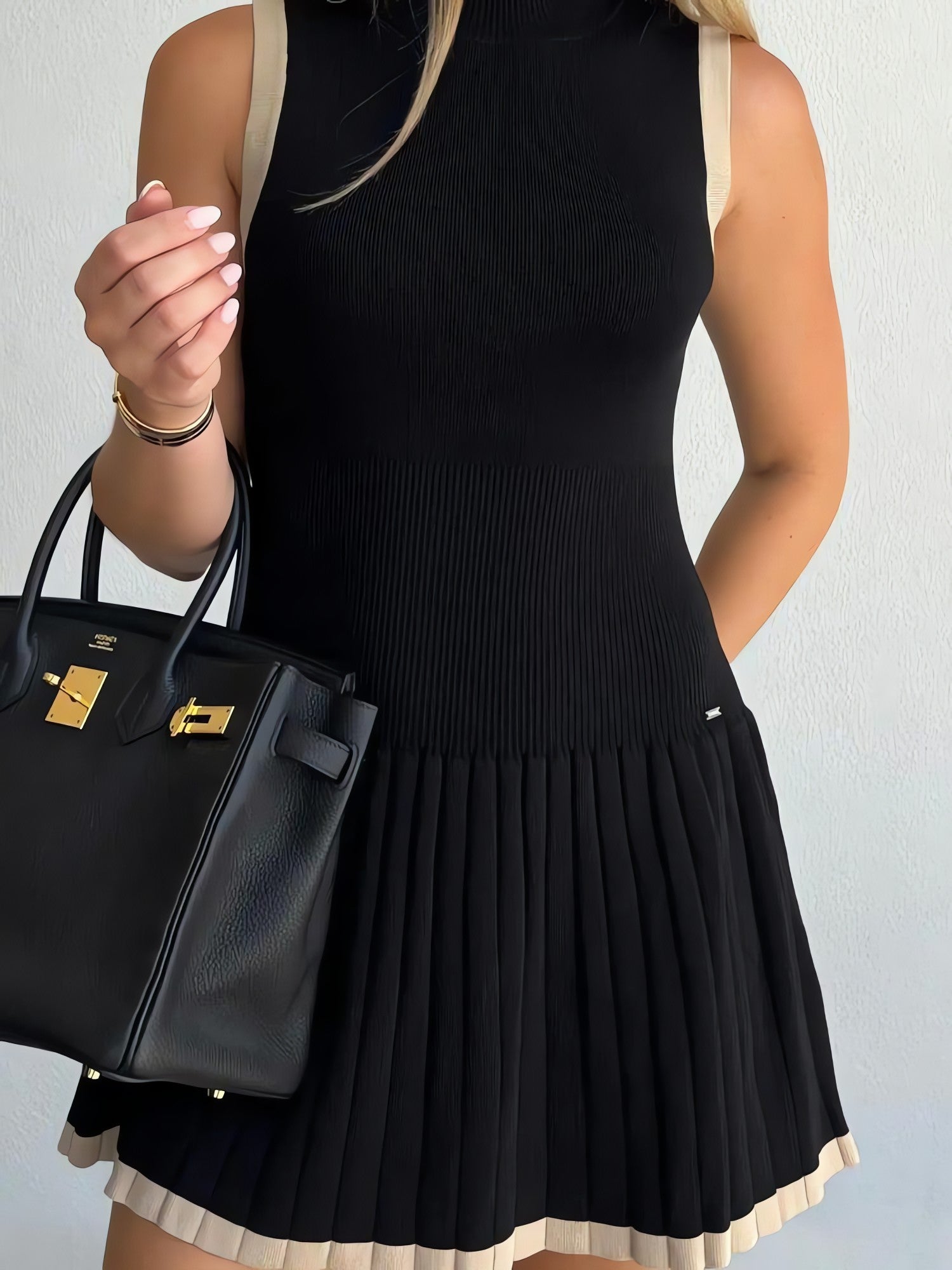 Pleated Mini Dress - KAYSMAR