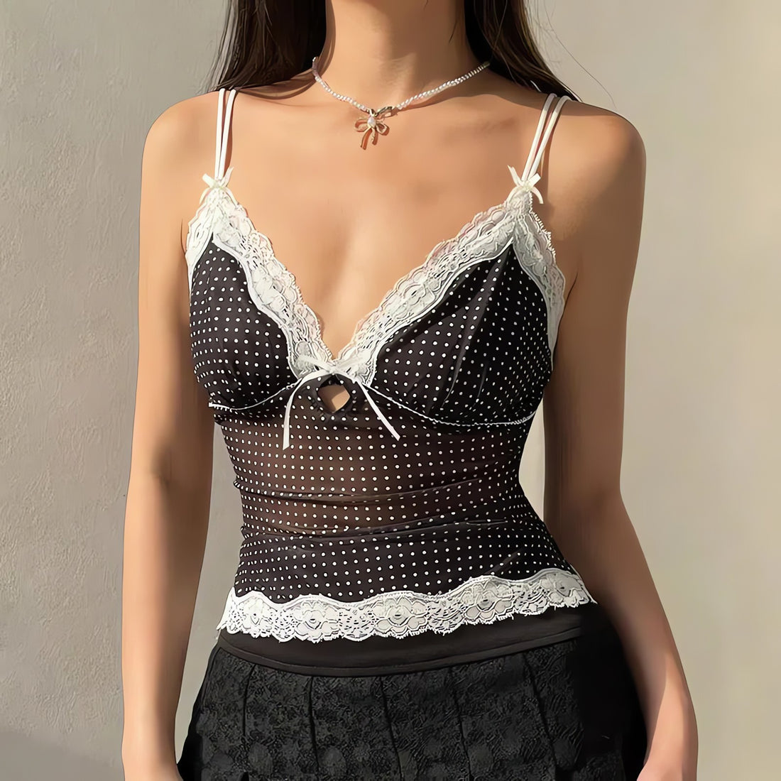 Polka Dot Mesh Top - KAYSMAR