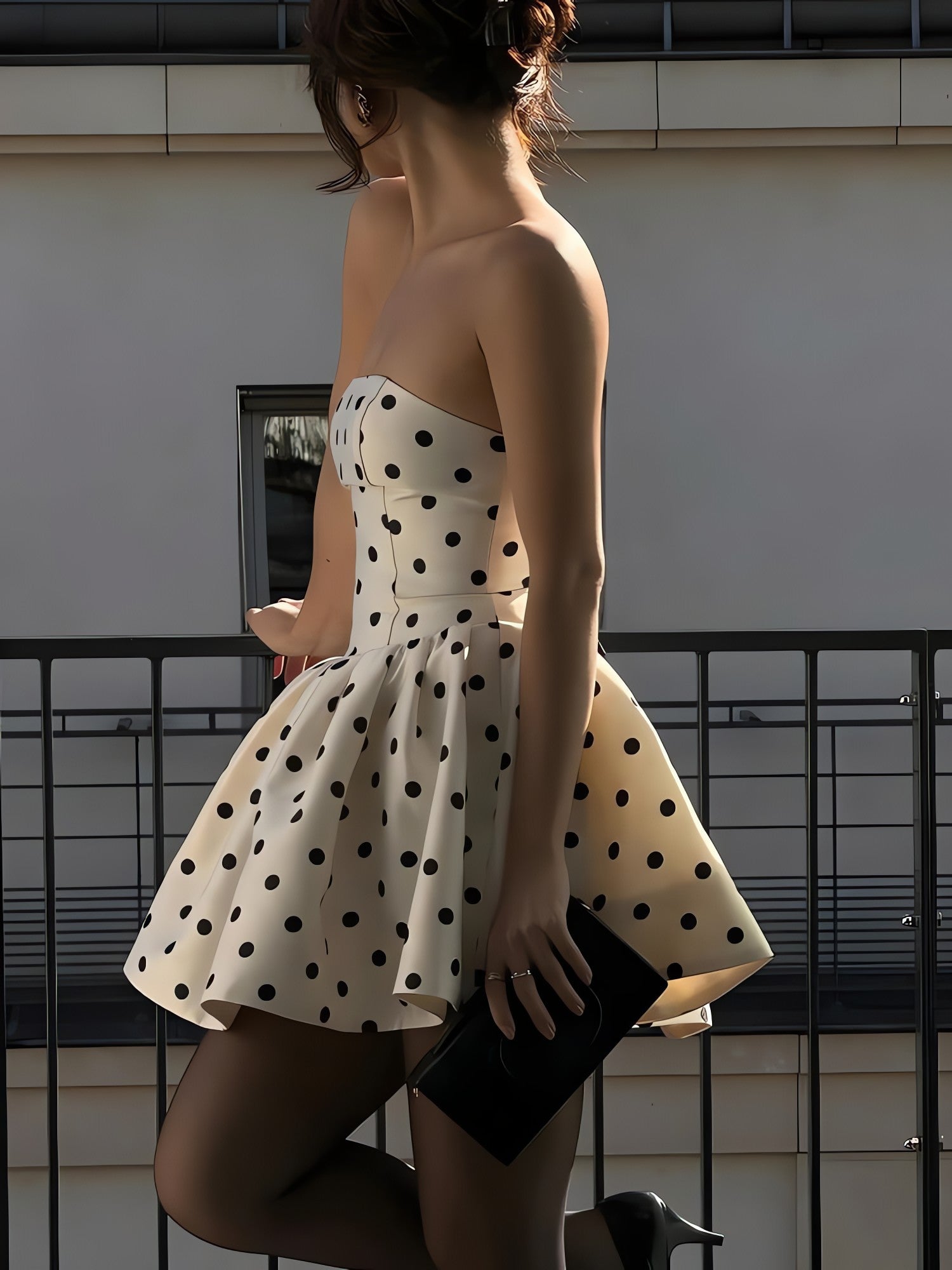Polka Dot Preppy Mini Dress - KAYSMAR