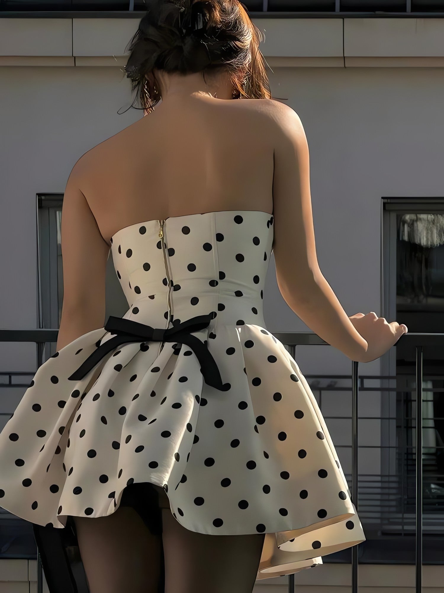 Polka Dot Preppy Mini Dress - KAYSMAR