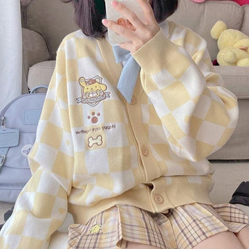 Pompurin Buttoned Yellow Cardigan - KAYSMAR