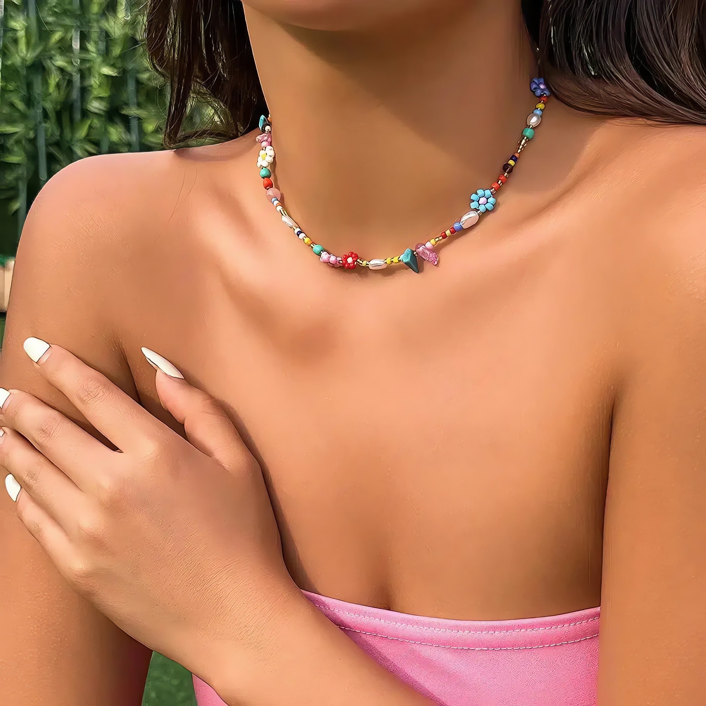 Rainbow Beaded Necklace - KAYSMAR