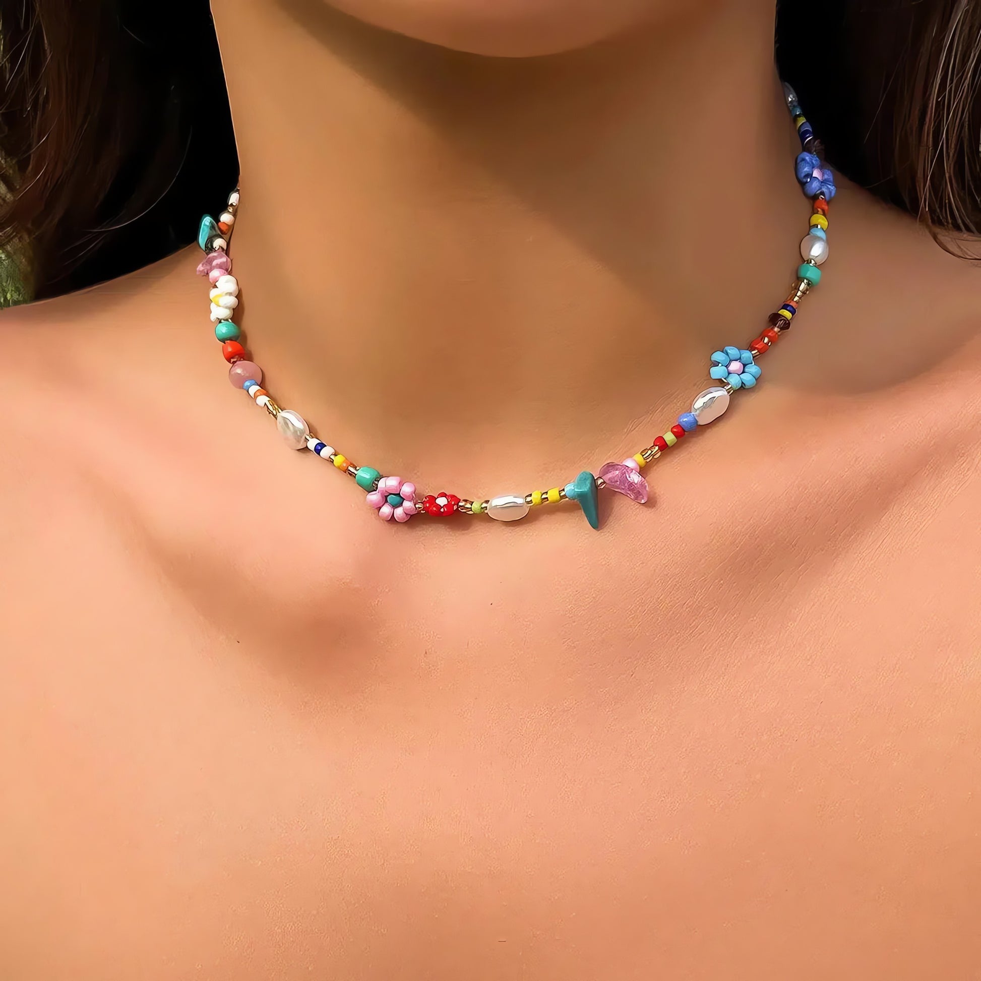 Rainbow Beaded Necklace - KAYSMAR