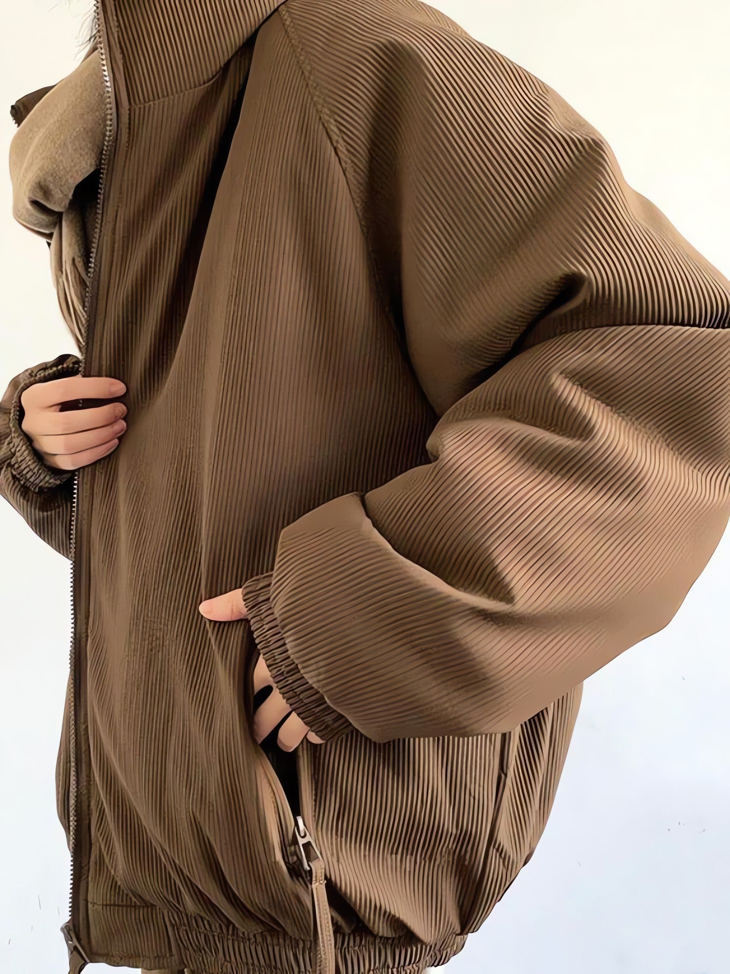 Ribbed High Neck Jacket - KAYSMAR