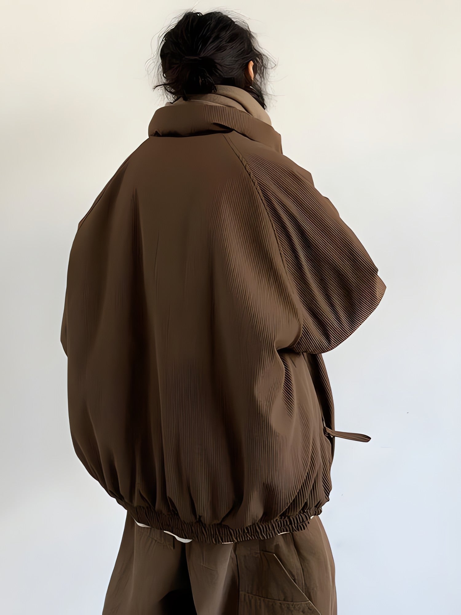 Ribbed High Neck Jacket - KAYSMAR