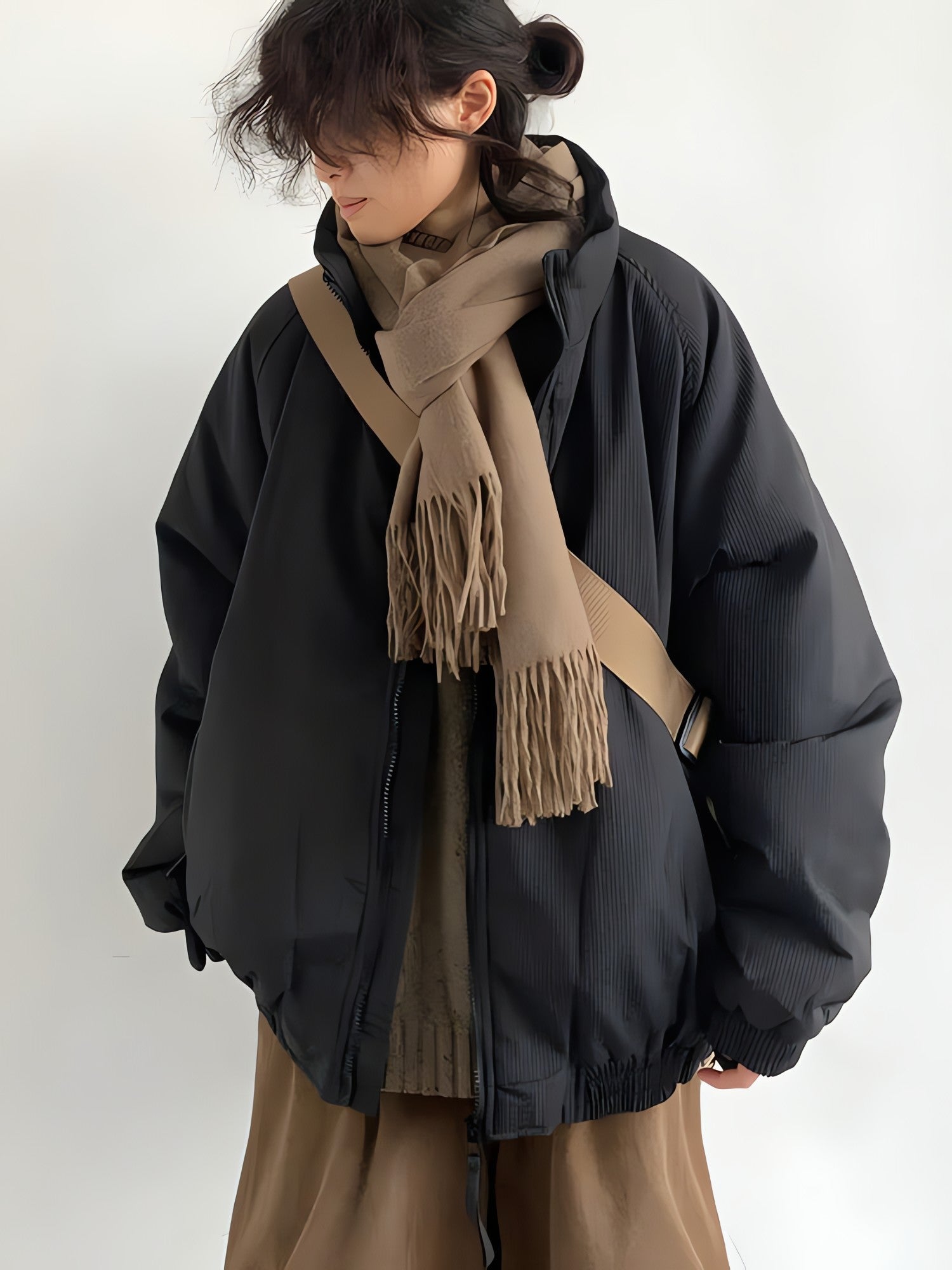 Ribbed High Neck Jacket - KAYSMAR