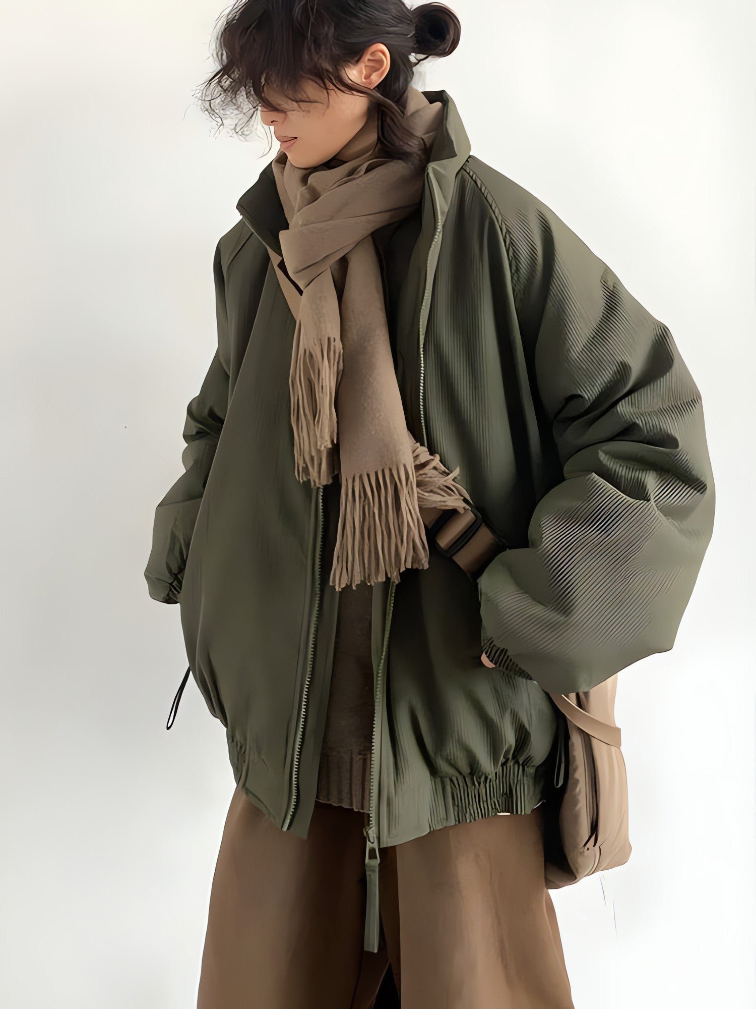 Ribbed High Neck Jacket - KAYSMAR