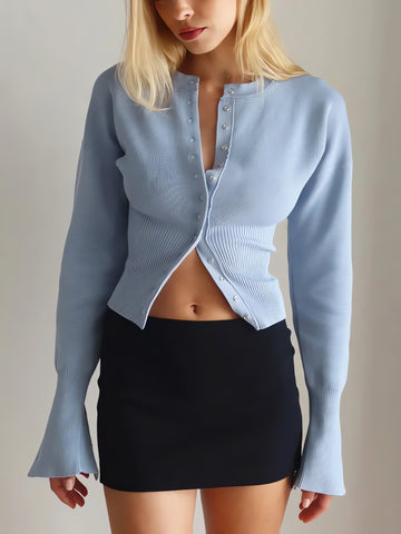 Ribbed Slim Fit Cardigan