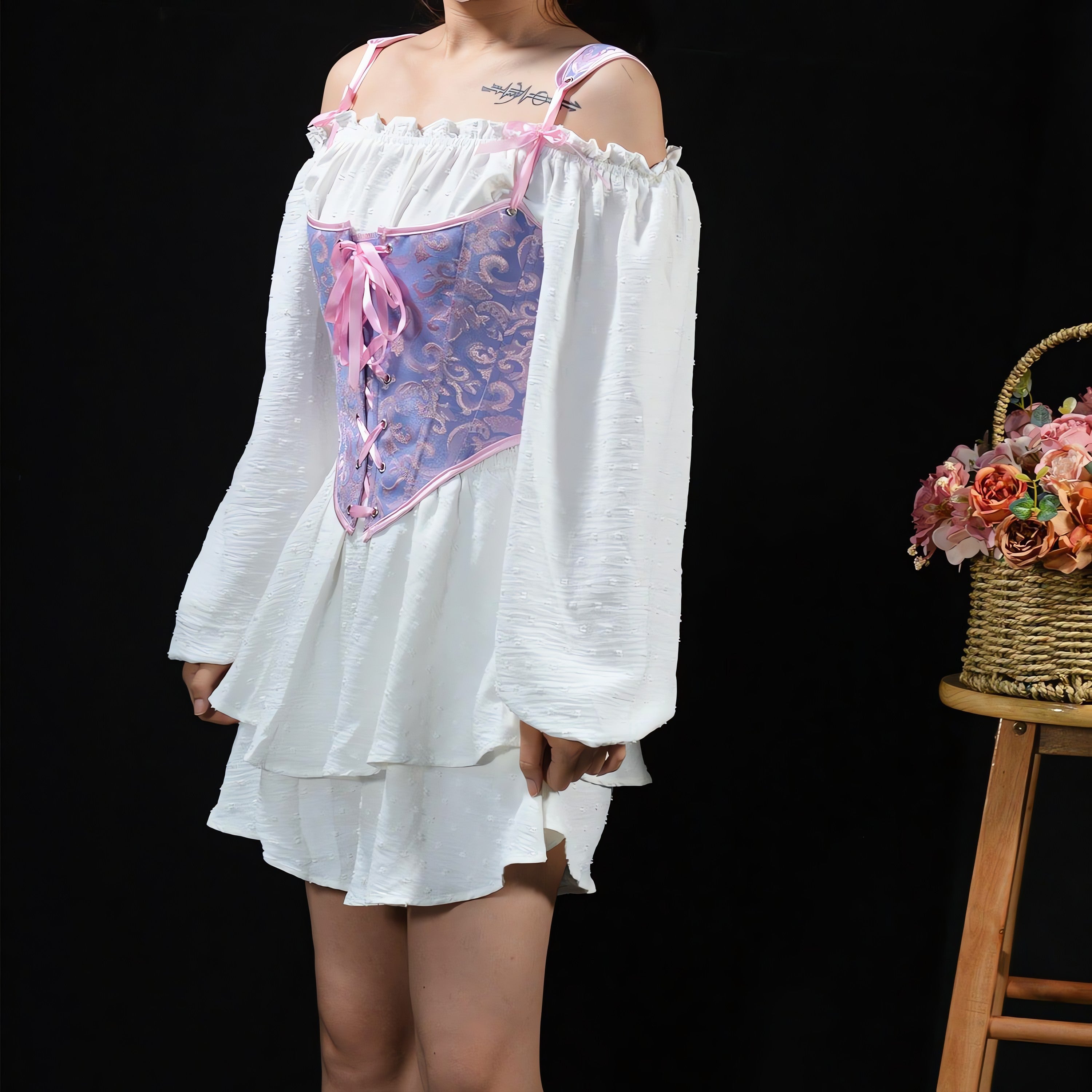 Ribbon Detailed Corset Top - KAYSMAR