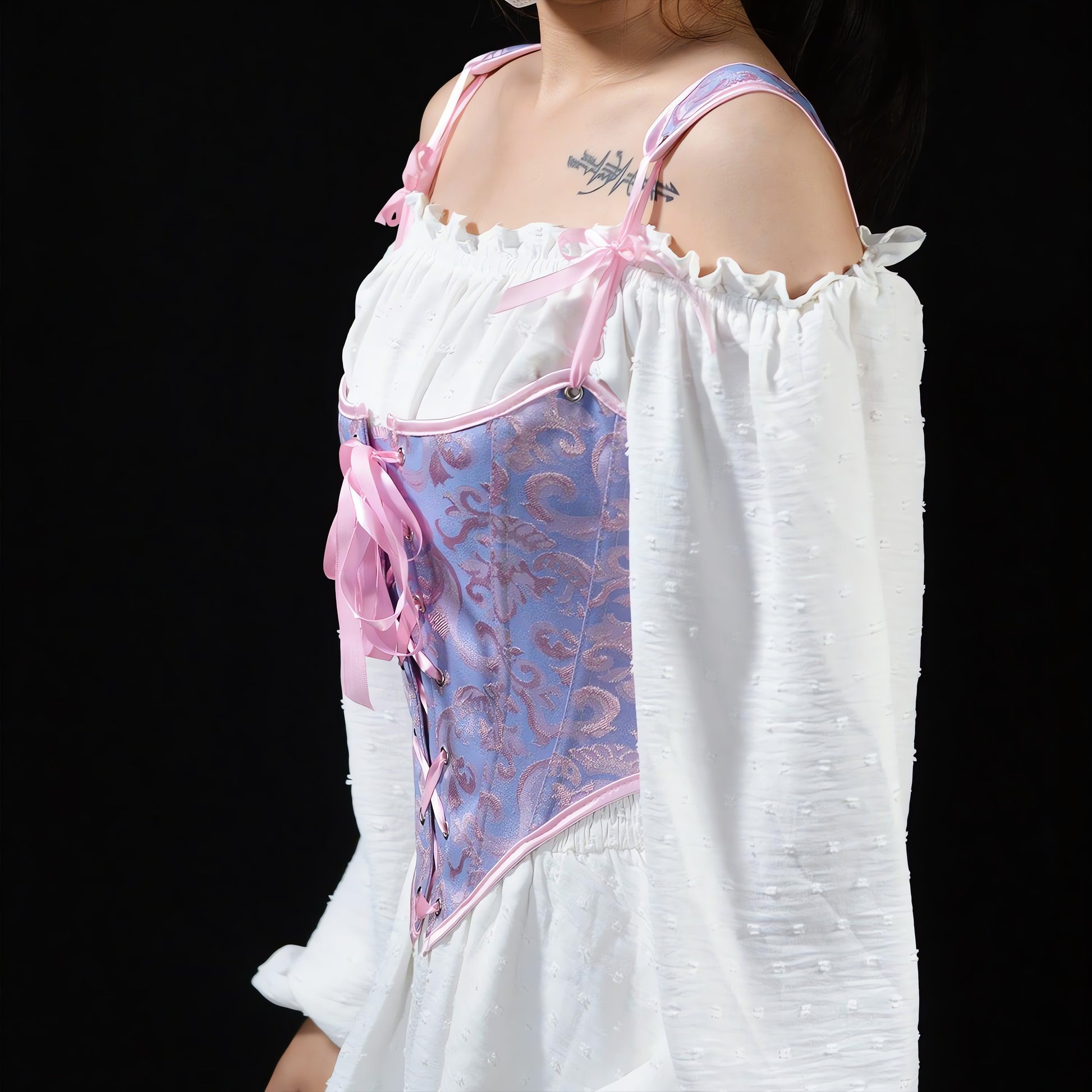 Ribbon Detailed Corset Top - KAYSMAR