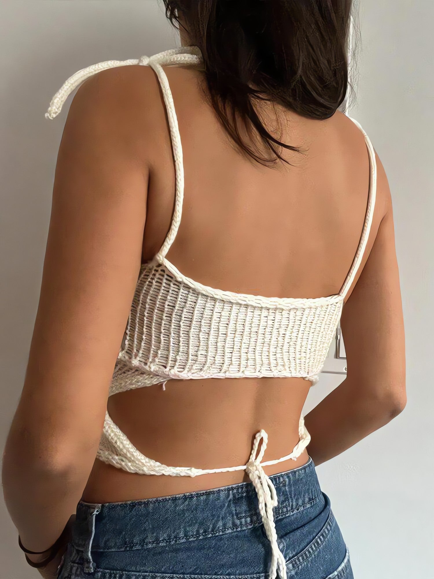 Rose Detailed Knitted Crop Top - KAYSMAR