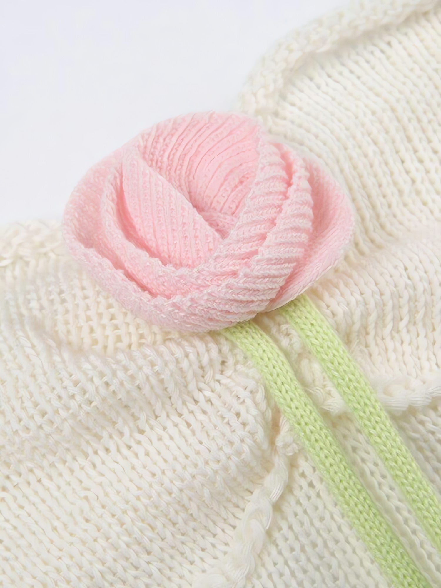 Rose Detailed Knitted Crop Top - KAYSMAR