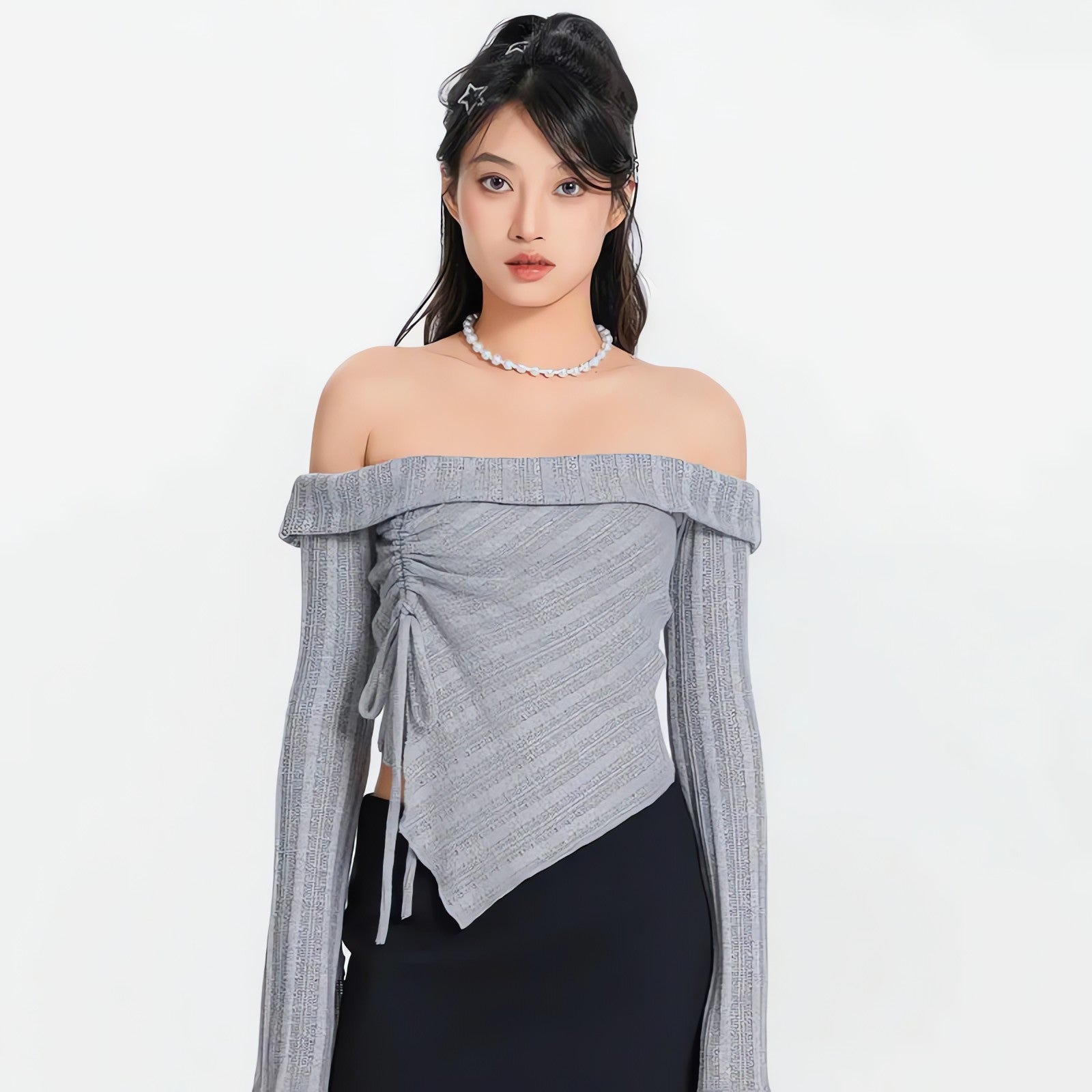 Ruched Off Shoulder Top - KAYSMAR