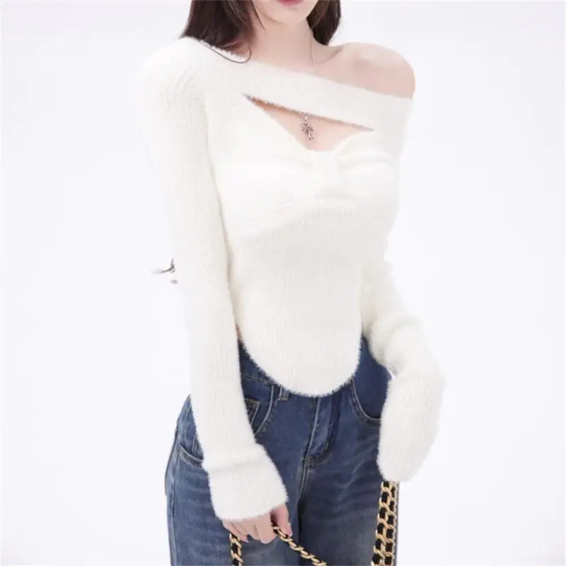 Elegant Knit Crop Sweater